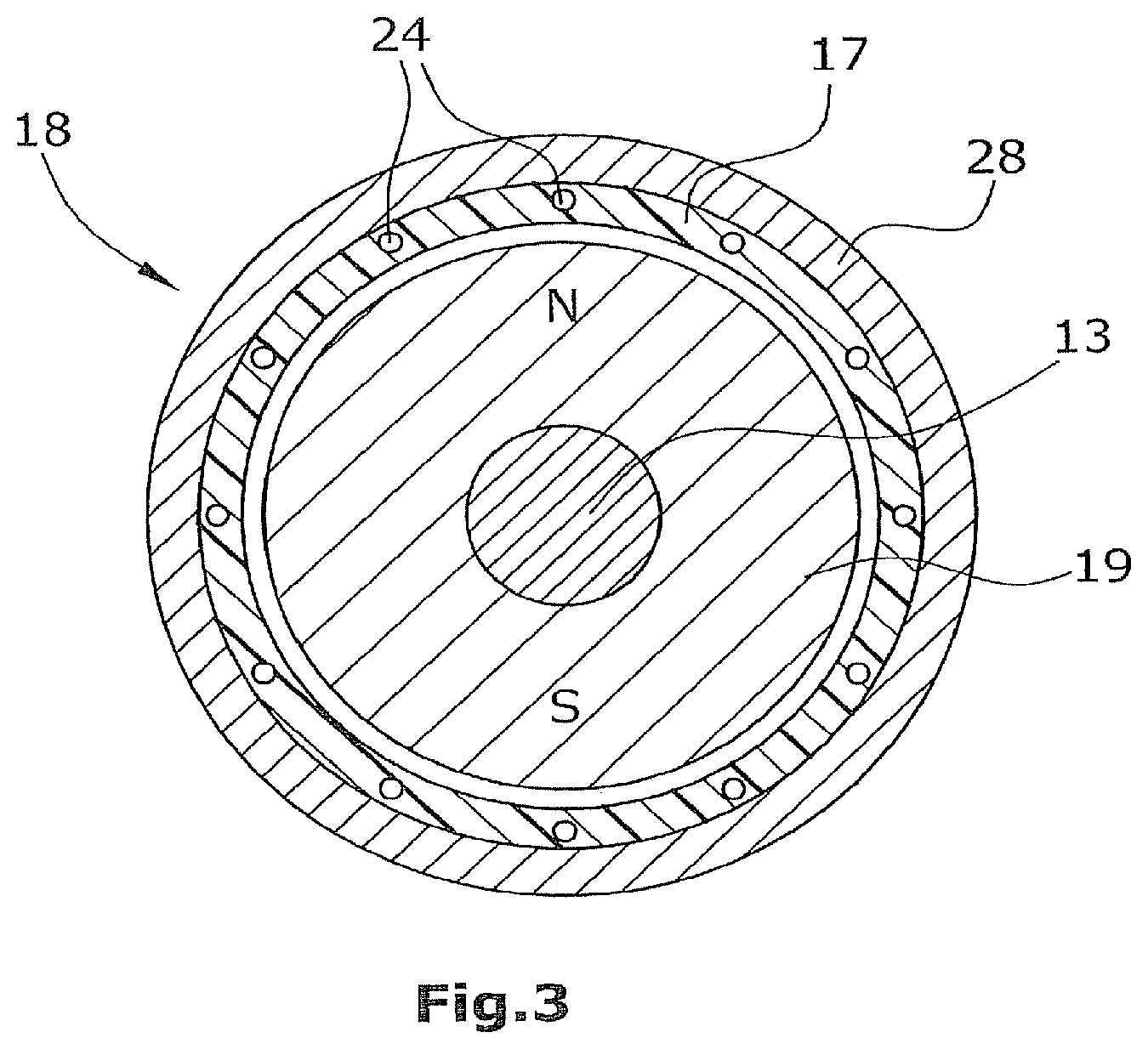 Patent US11781550 Figure 2 – Blood pump with micromotor