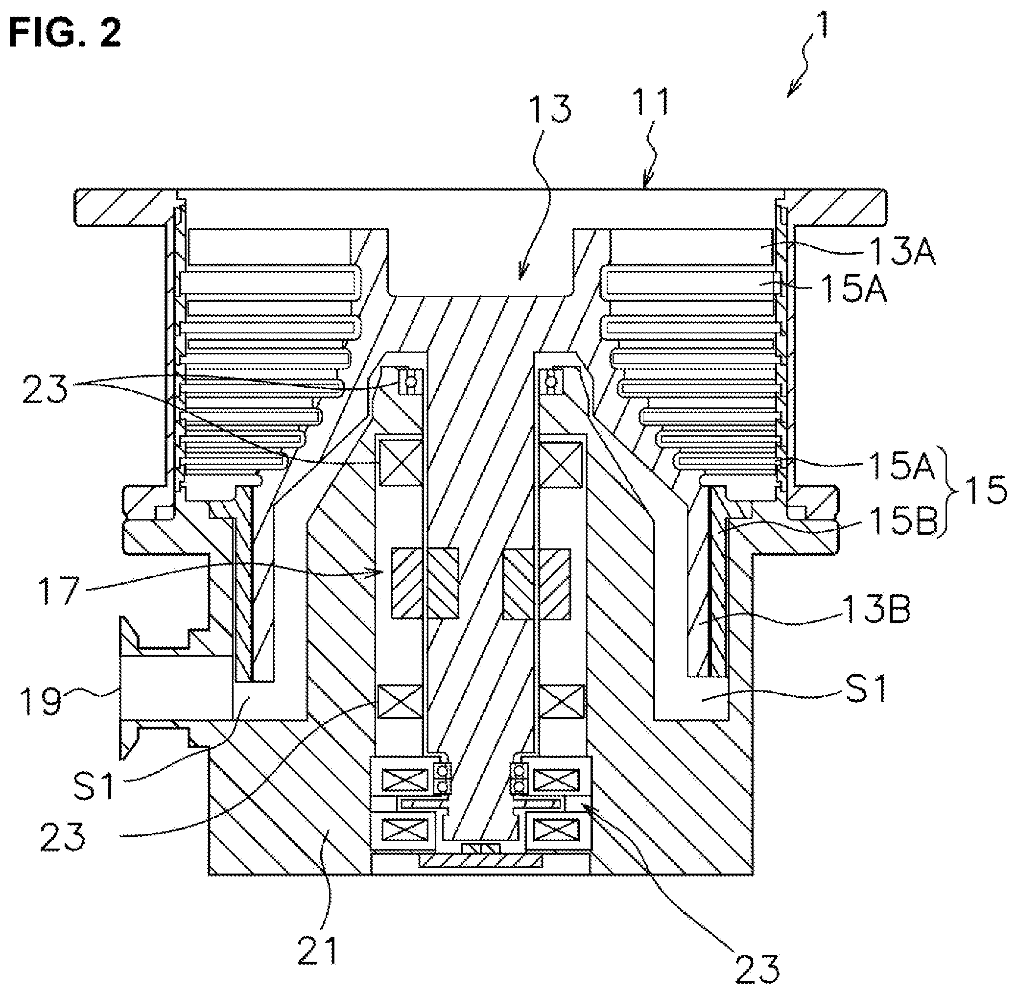 Patent US11781552 Figure 2 – Vacuum pump system and vacuum pump