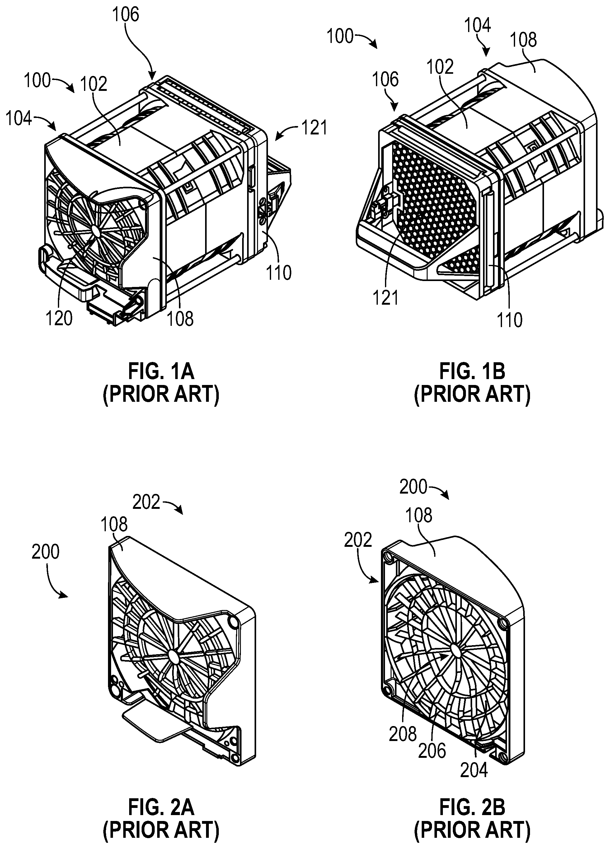 Patent US11781555 Figure 1 – Fan guard configured to selectively cover aperture