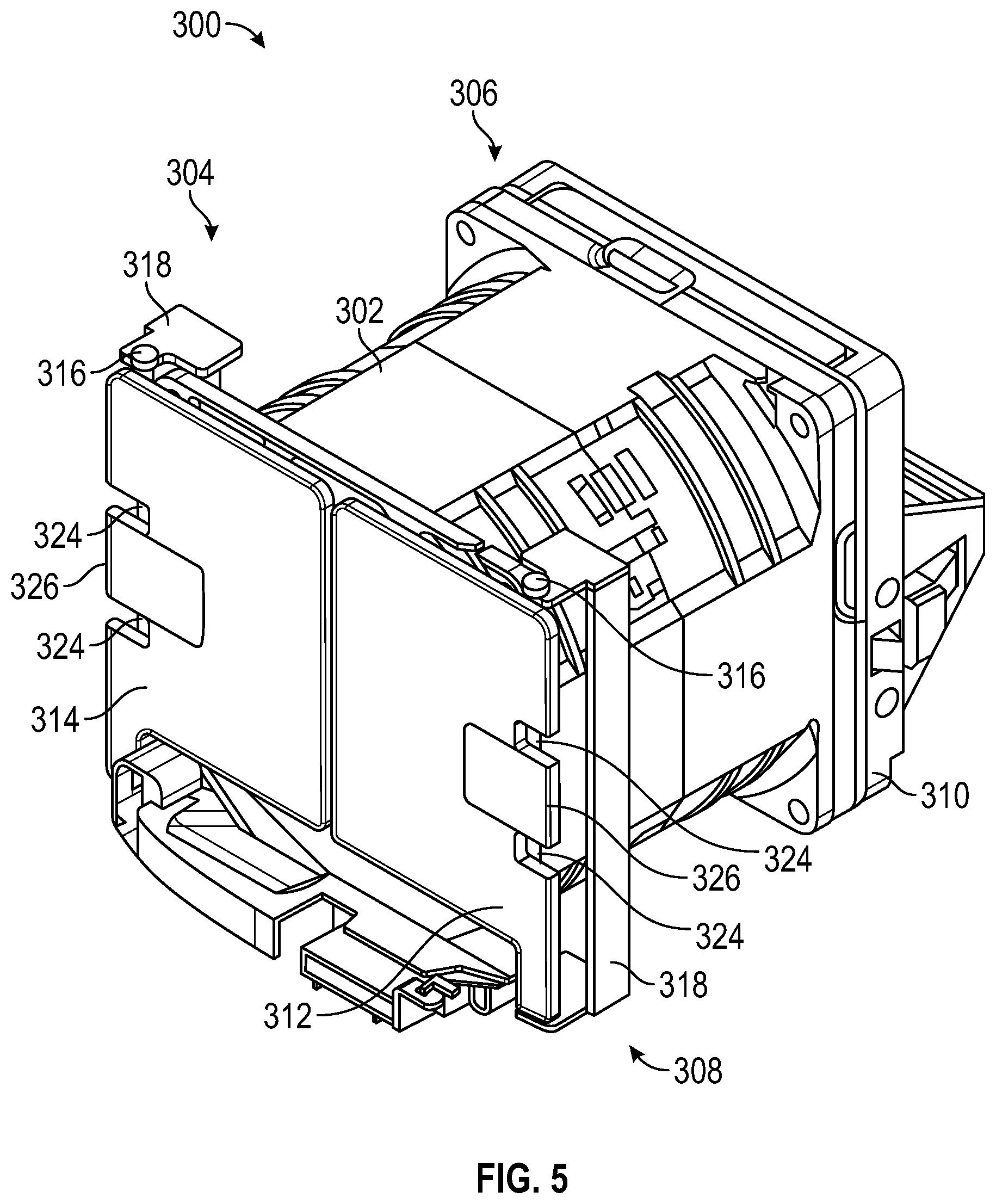 Patent US11781555 Figure 3 – Fan guard configured to selectively cover aperture