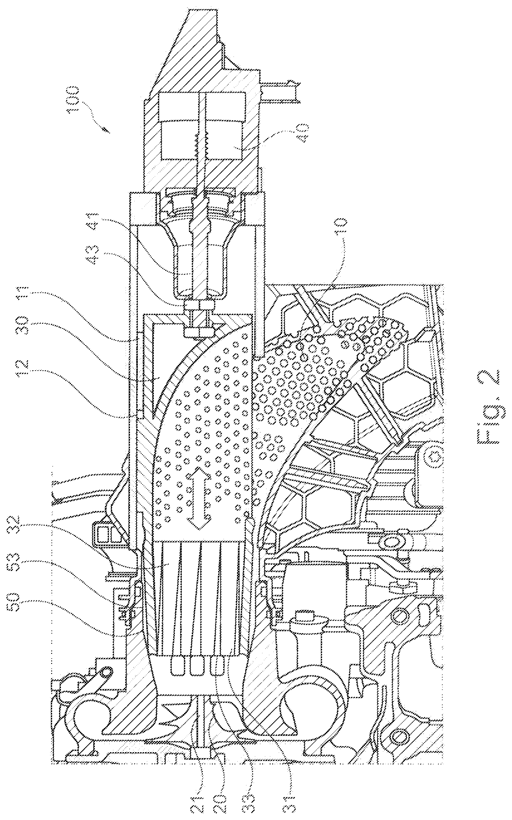 Patent US11781560 Figure 2 – Turbo compressor assembly