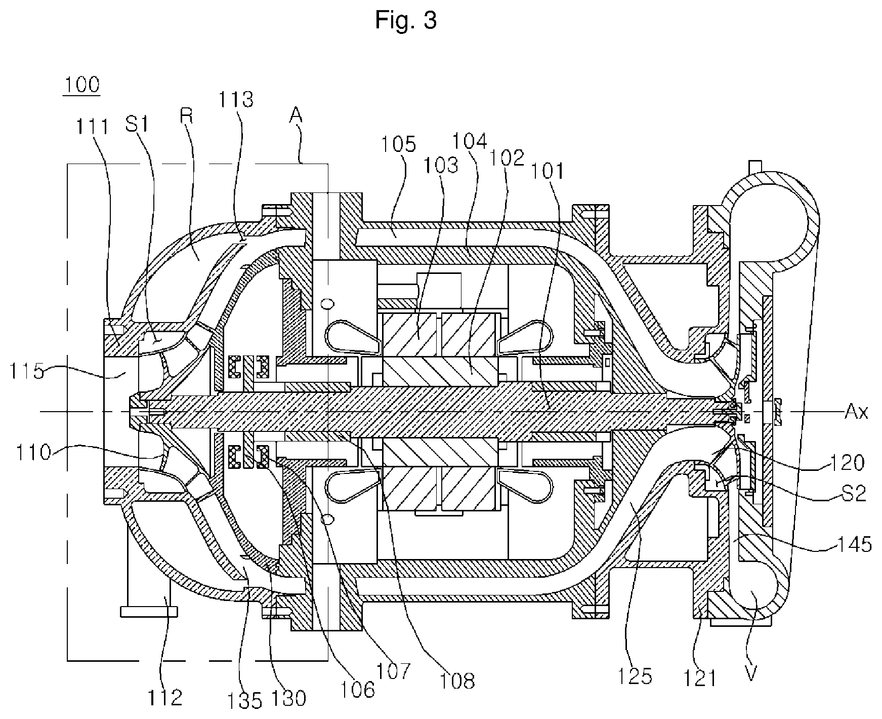 Patent US11781561 Figure 4 – Compressor and chiller including the same