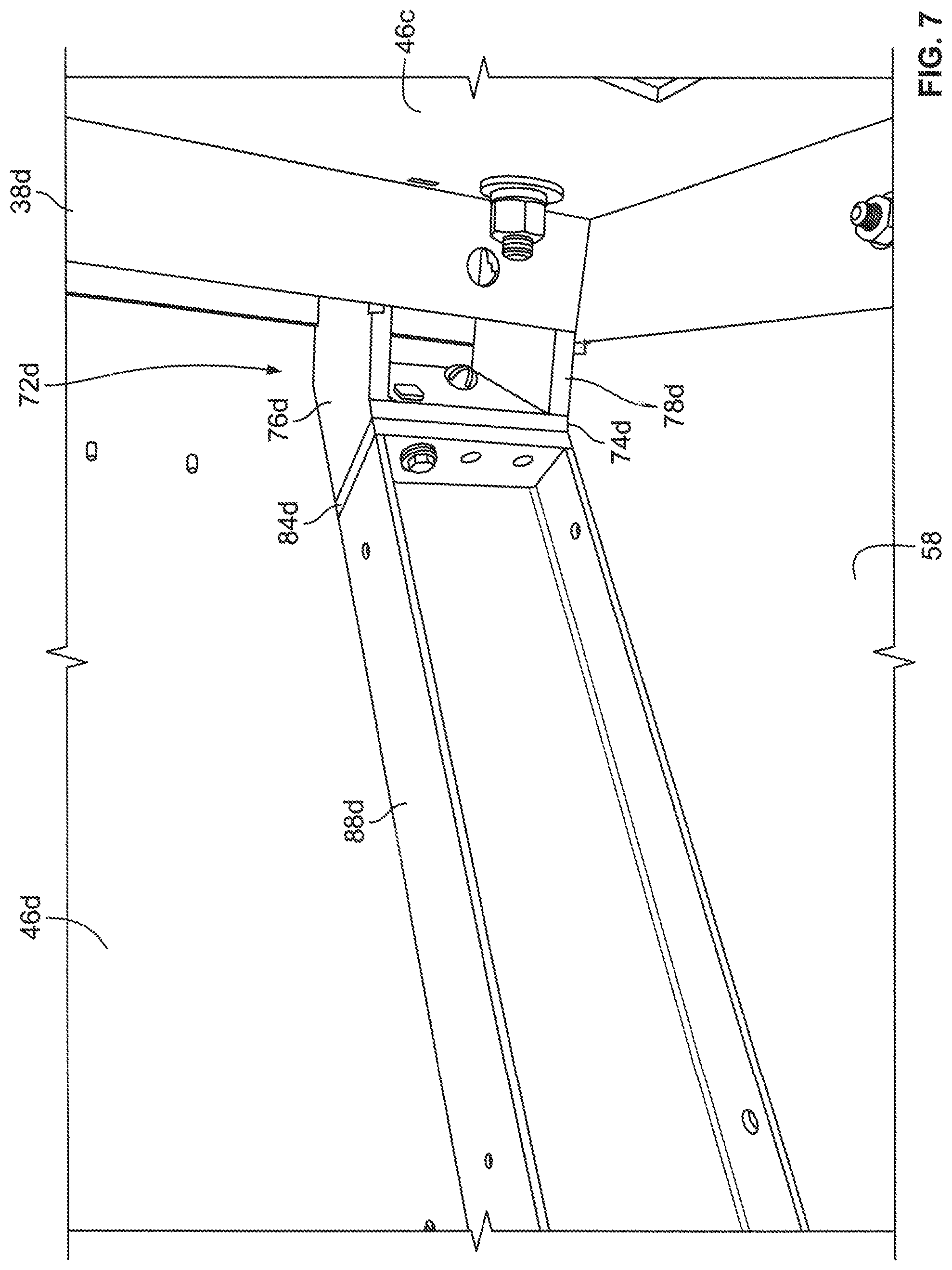 Patent US11781563 Figure 7 – Air-cooled heat exchanger with X-brace drive