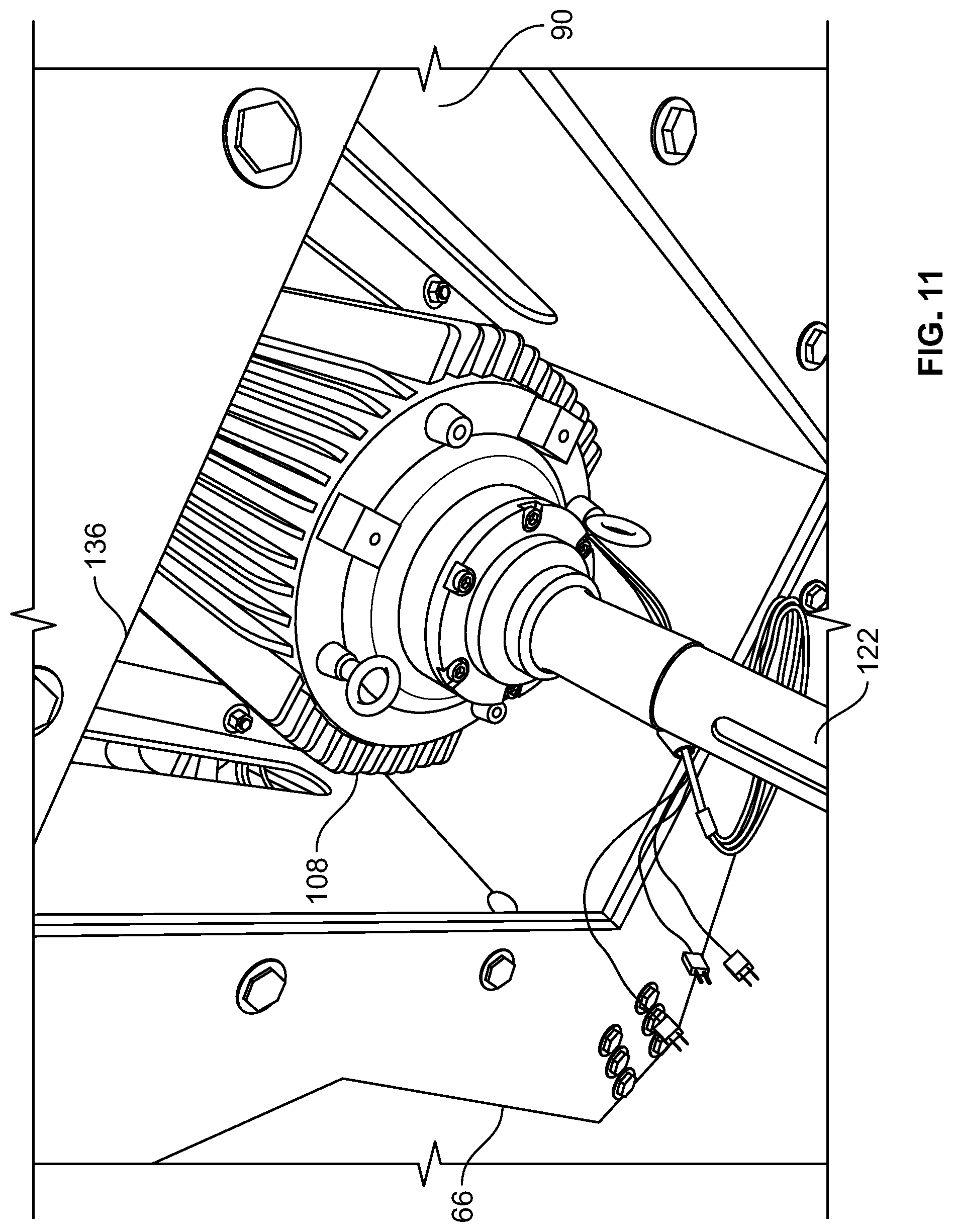 Patent US11781563 Figure 11 – Air-cooled heat exchanger with X-brace drive