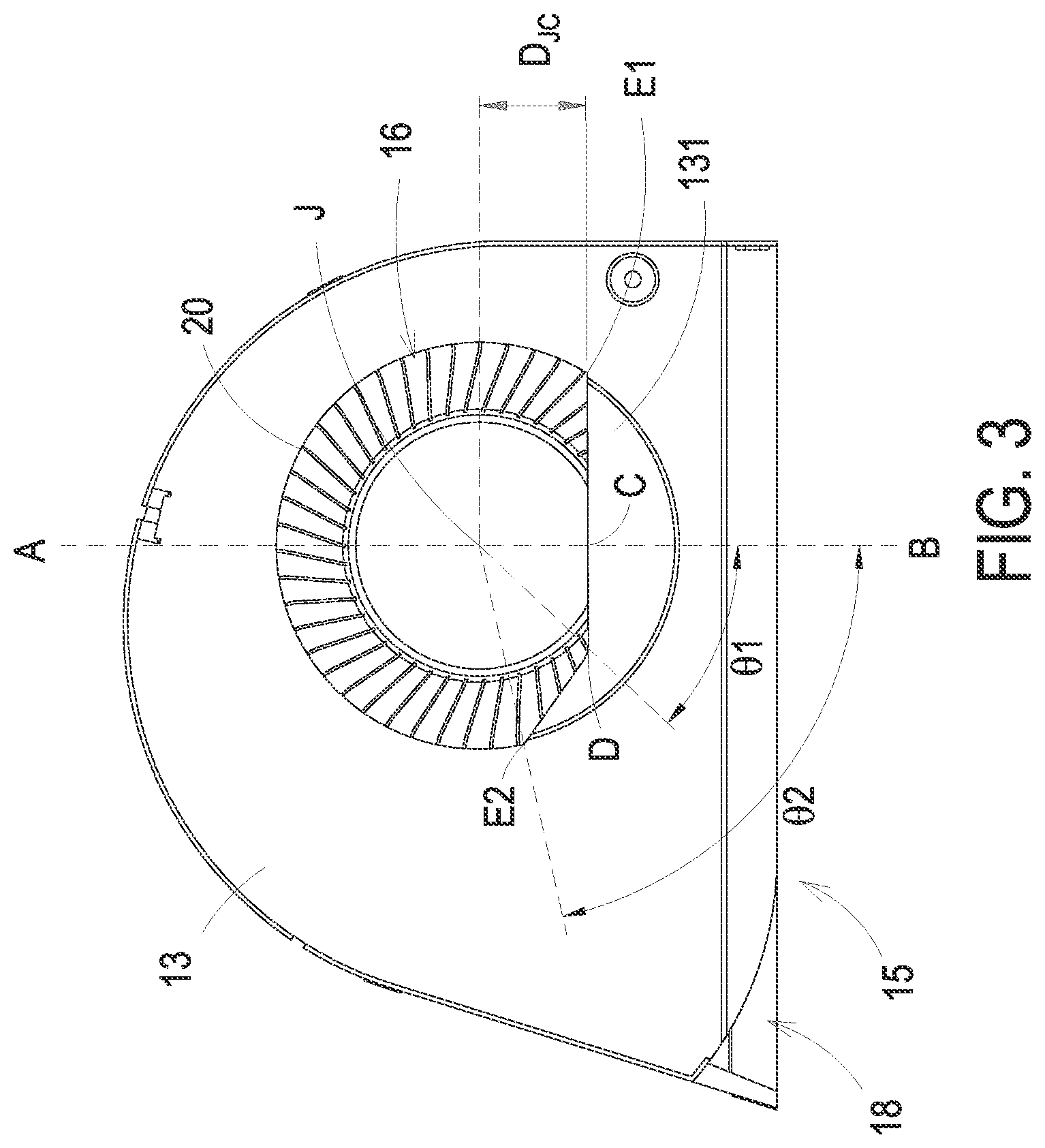Patent US11781567 Figure 3 – Centrifugal fan