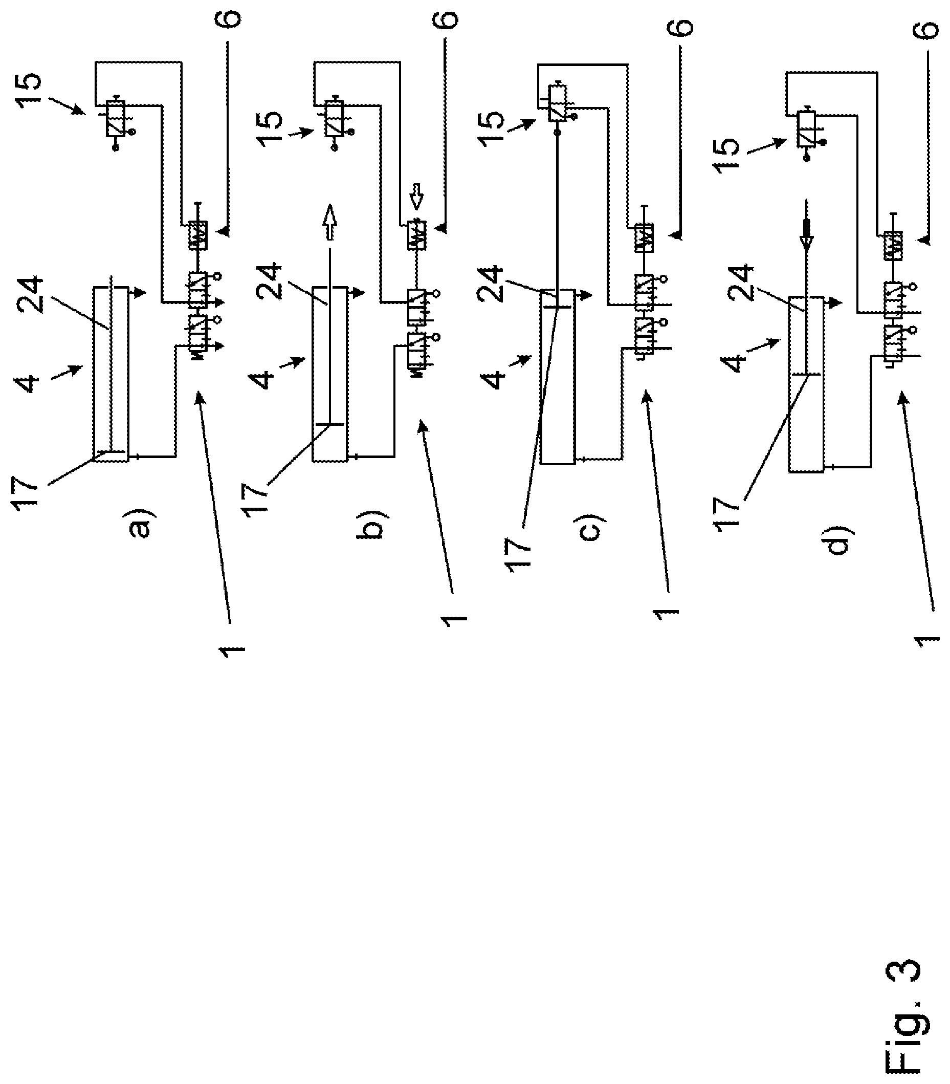 Patent US11781571 Figure 4 – Control unit for the pneumatic actuation of an active creel