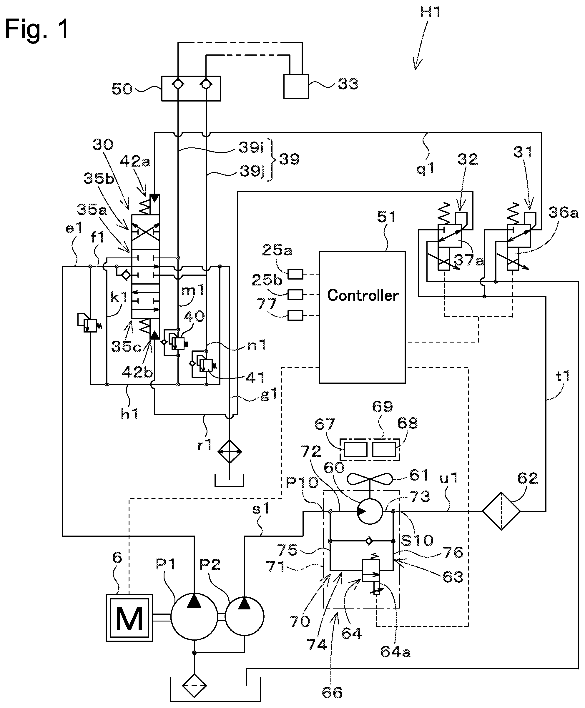 Patent US11781572 Figure 1 – Working machine