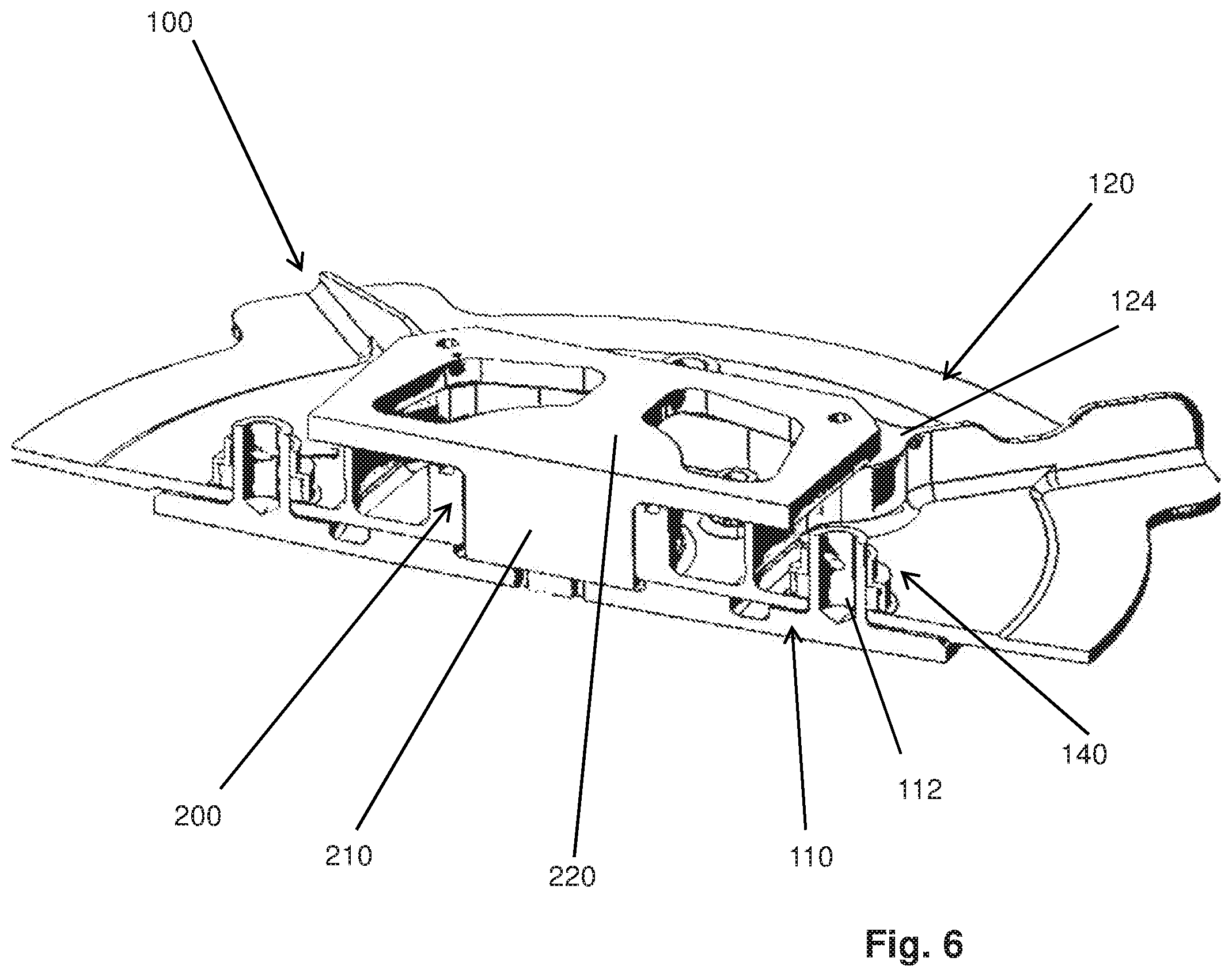 Patent US11781574 Figure 5 – Probe fastening system and aircraft