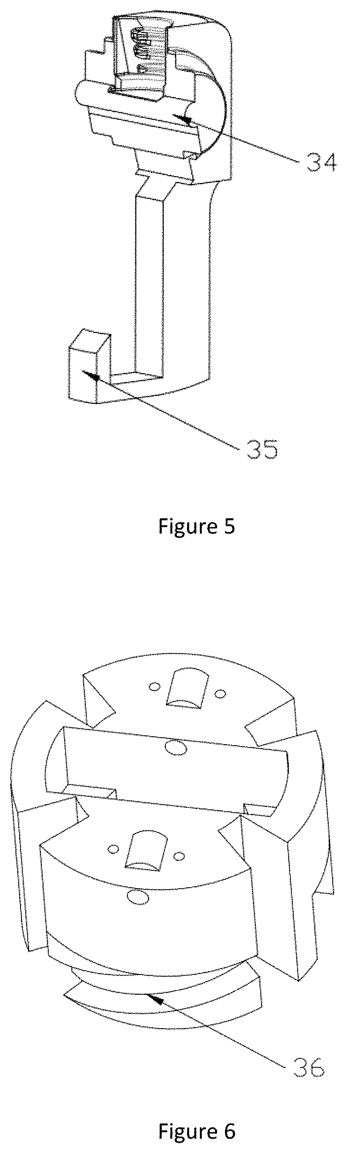 Patent US11781576 Figure 4 – Connection and separation device driven by memory alloy wires
