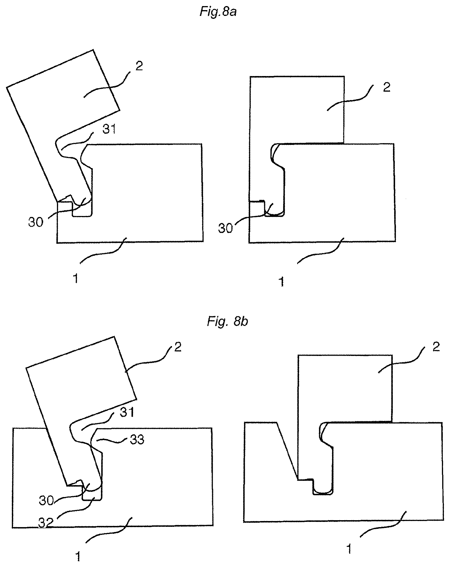 Patent US11781577 Figure 8 – Mechanical locking system for building panels