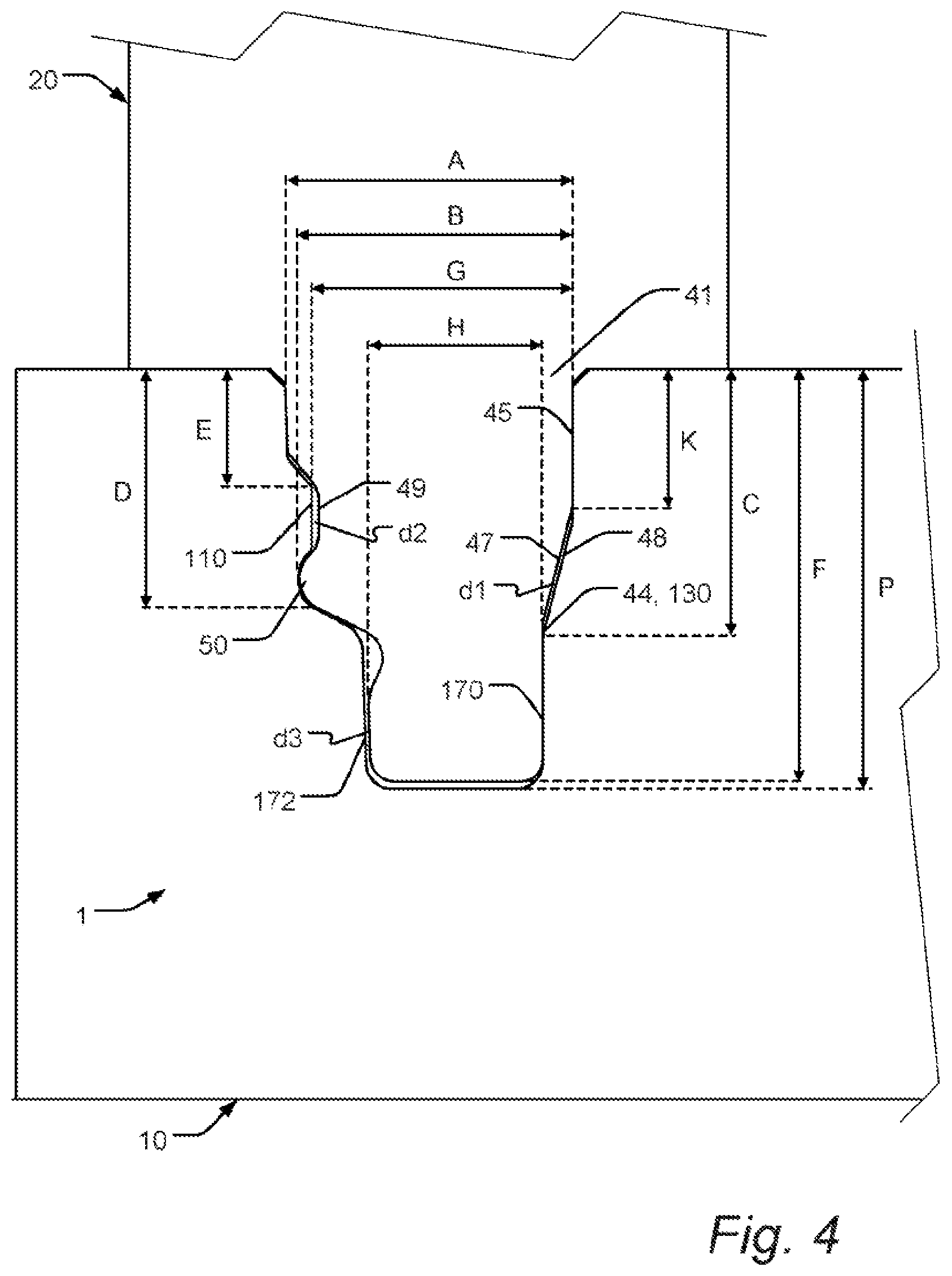 Patent US11781578 Figure 4 – Joining system for furniture parts