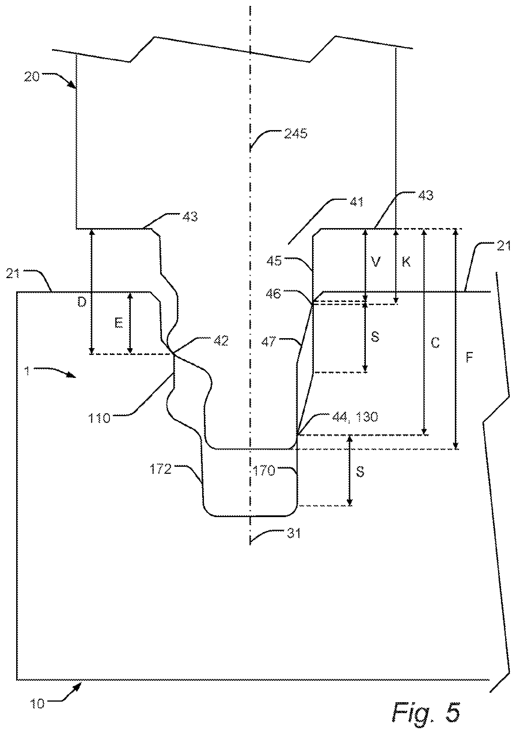 Patent US11781578 Figure 5 – Joining system for furniture parts