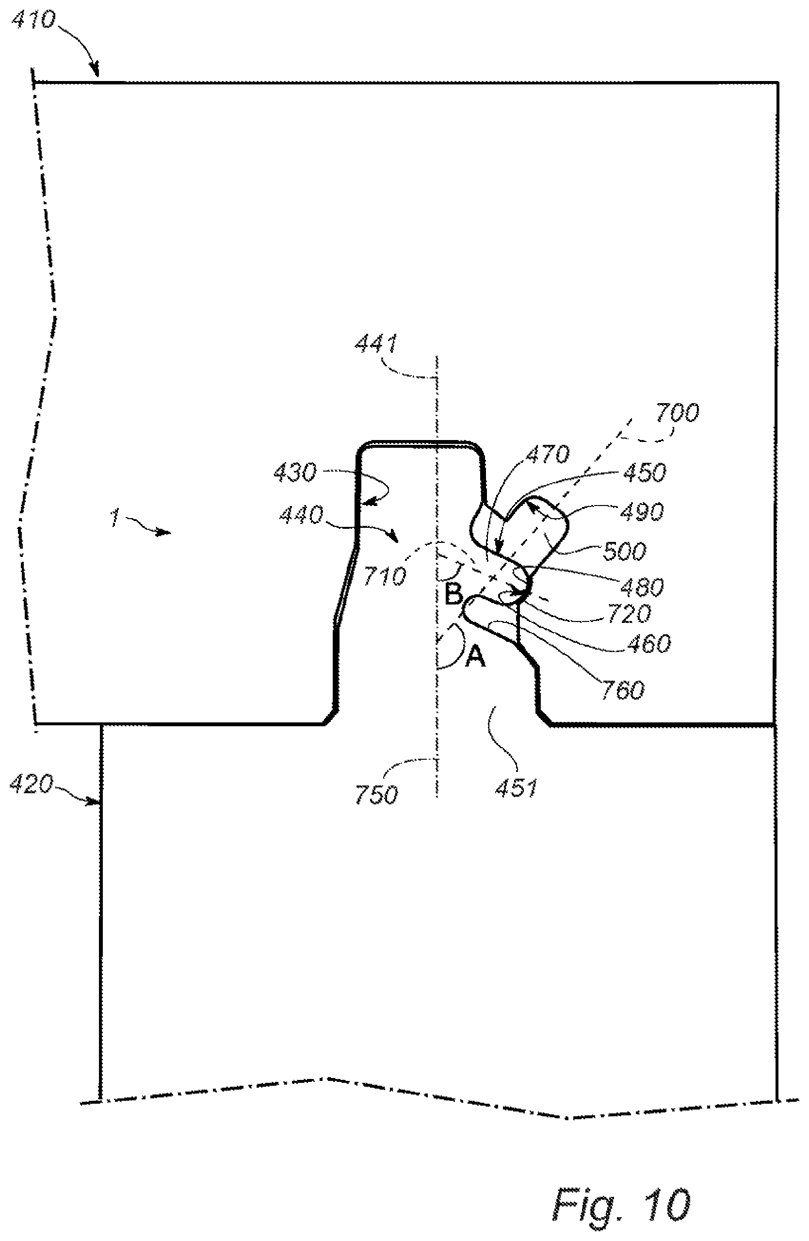Patent US11781578 Figure 12 – Joining system for furniture parts