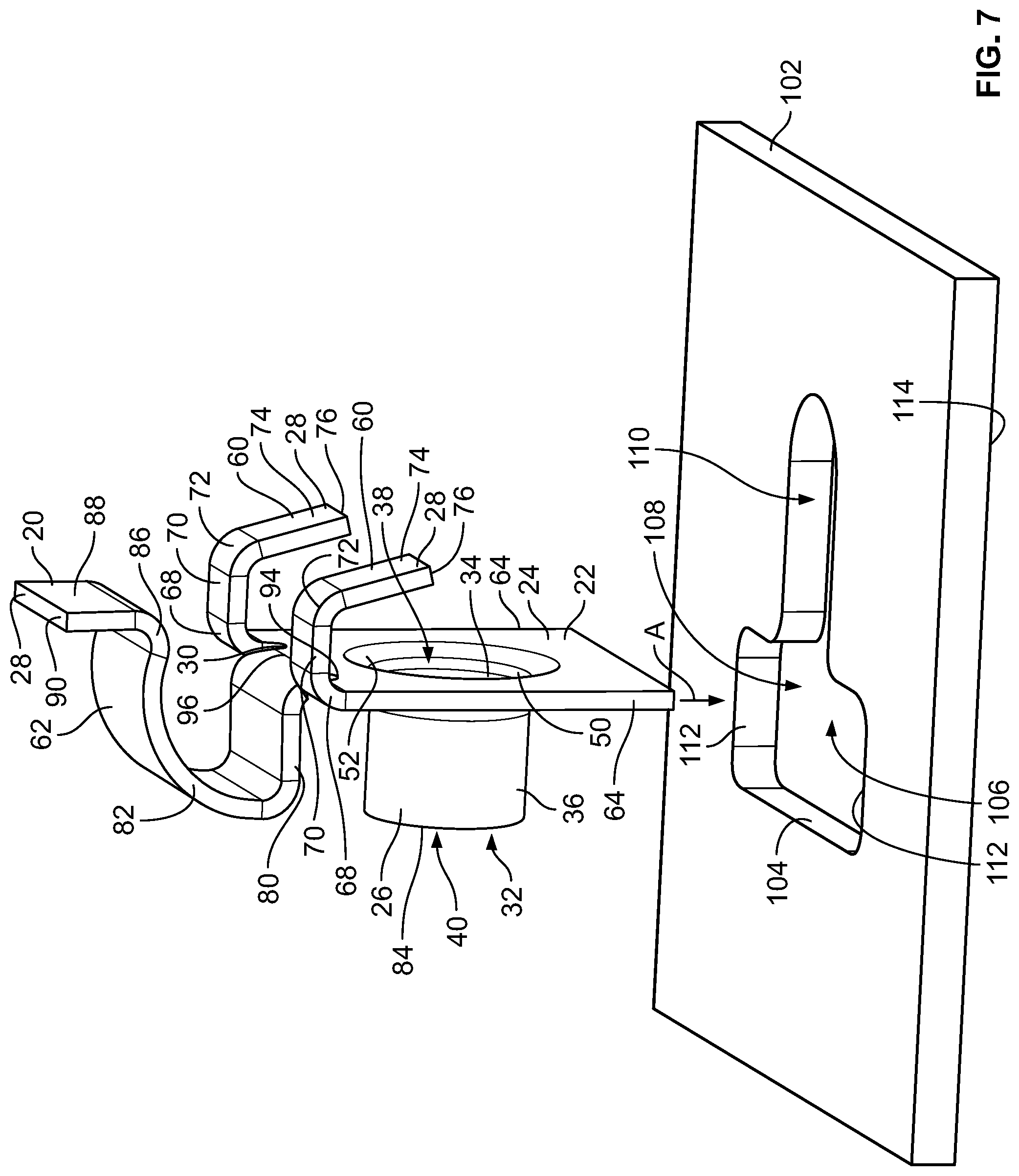 Patent US11781584 Figure 6 – Single side access sheet metal nut