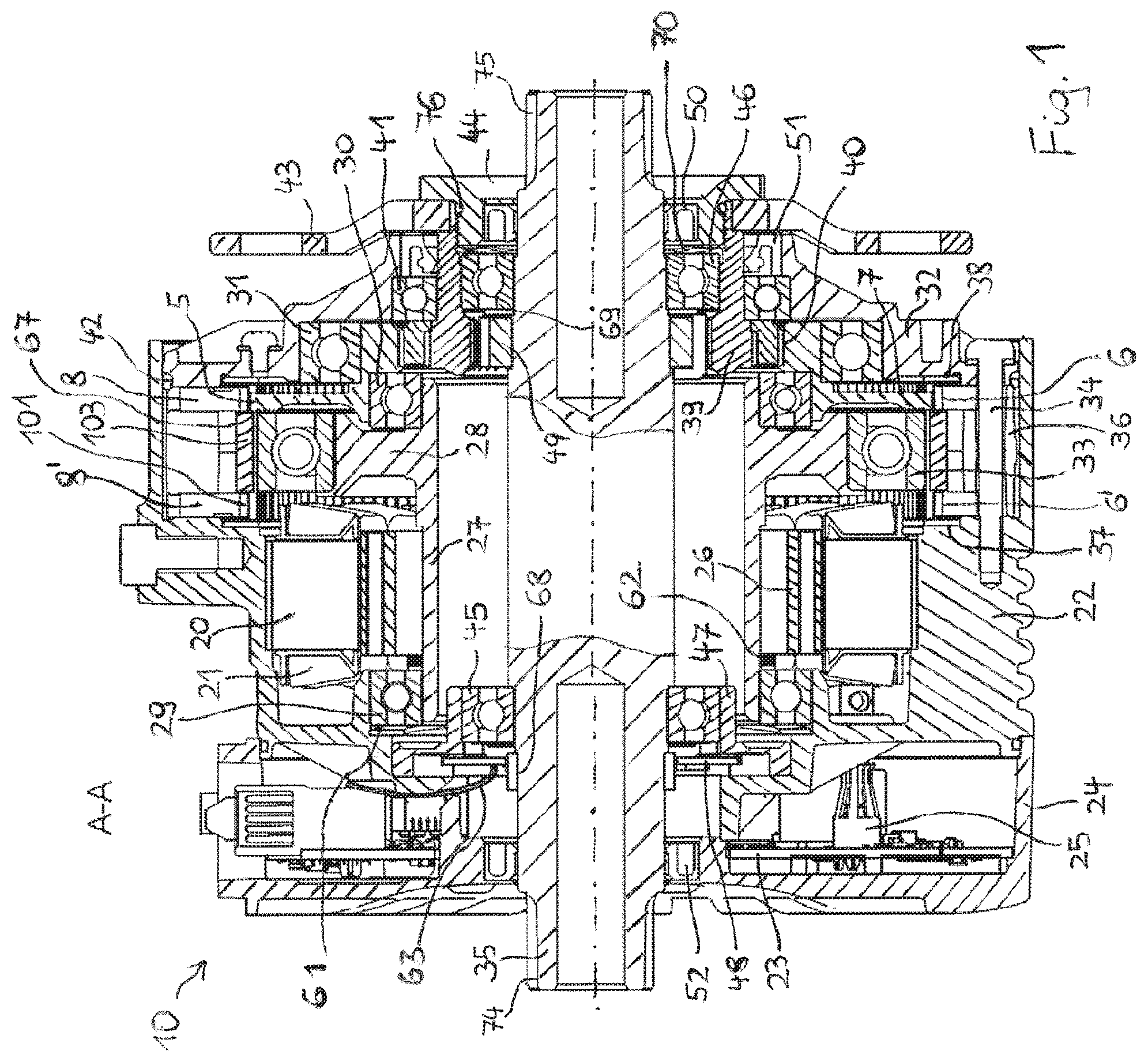 Patent US11781590 Figure 1 – Load cell for determining a radial force acting on a crankshaft