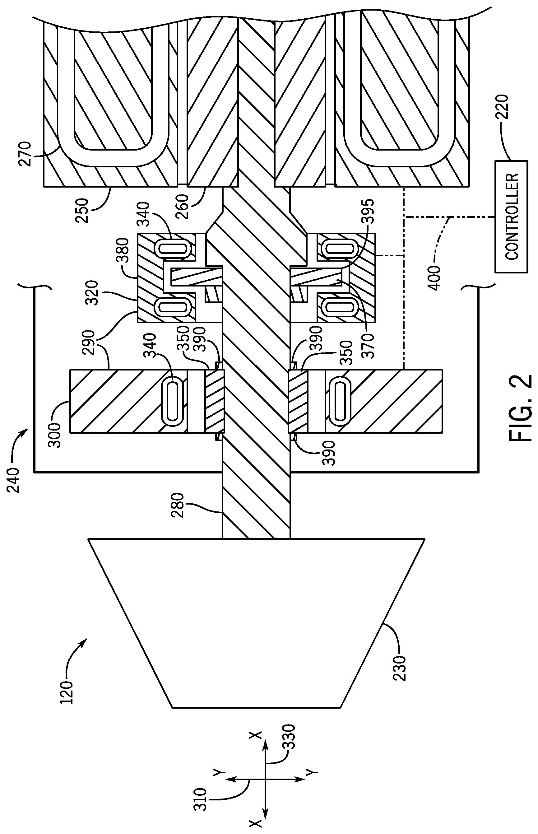 Patent US11781592 Figure 2 – System and method for magnetic bearings