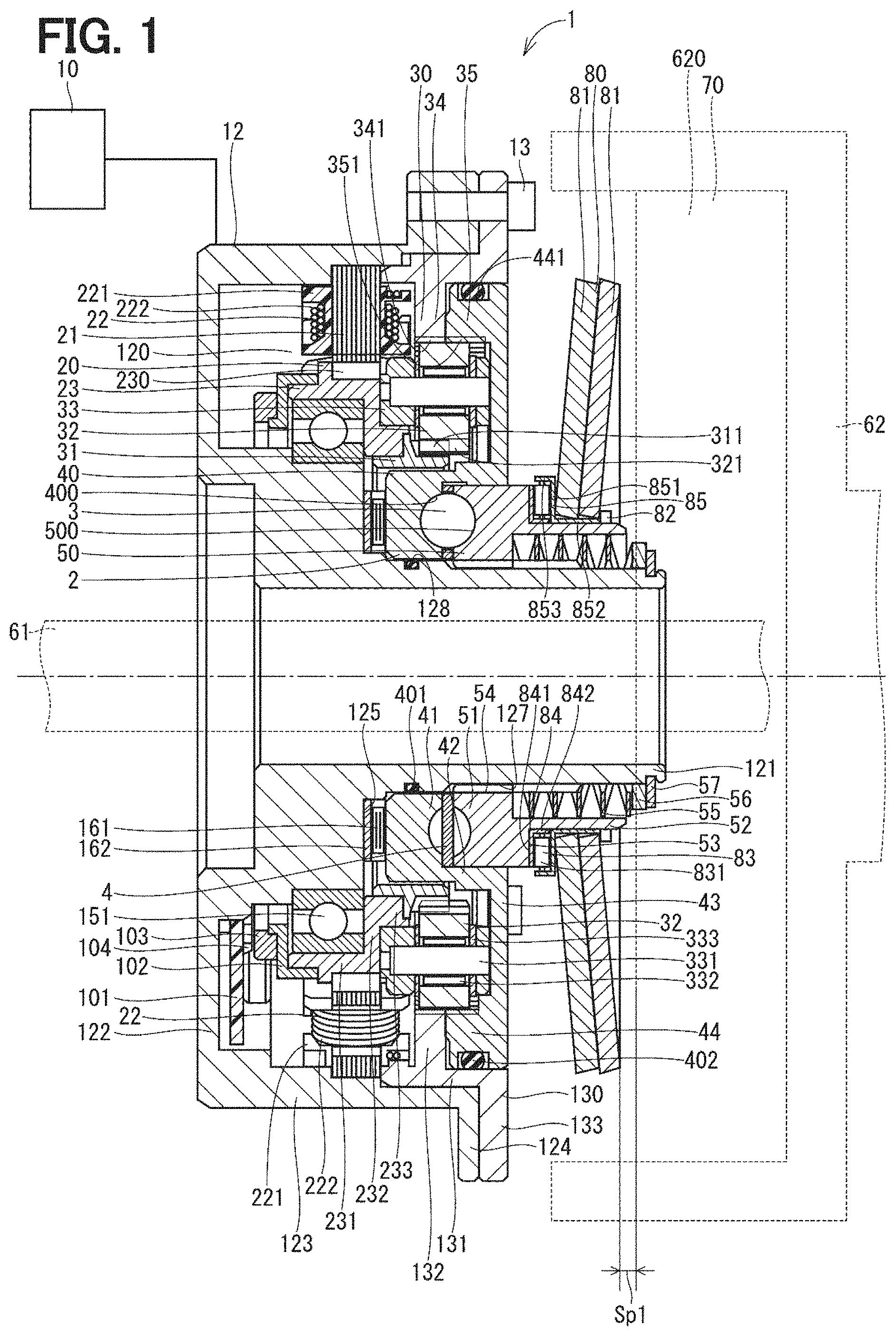 Patent US11781605 Figure 1 – Clutch device