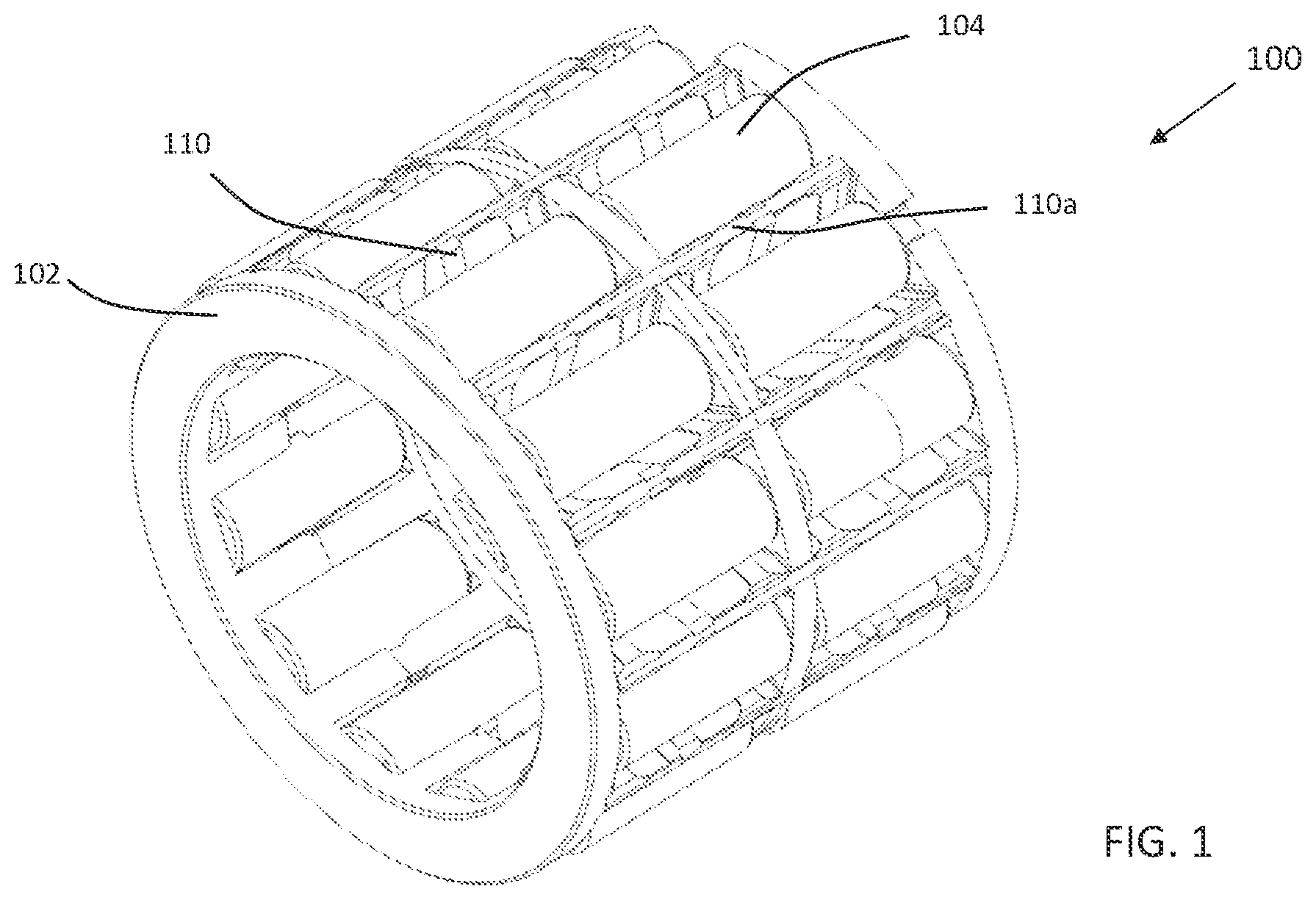 Patent US11781608 Figure 1 – Roller cage assembly for an overrunning clutch