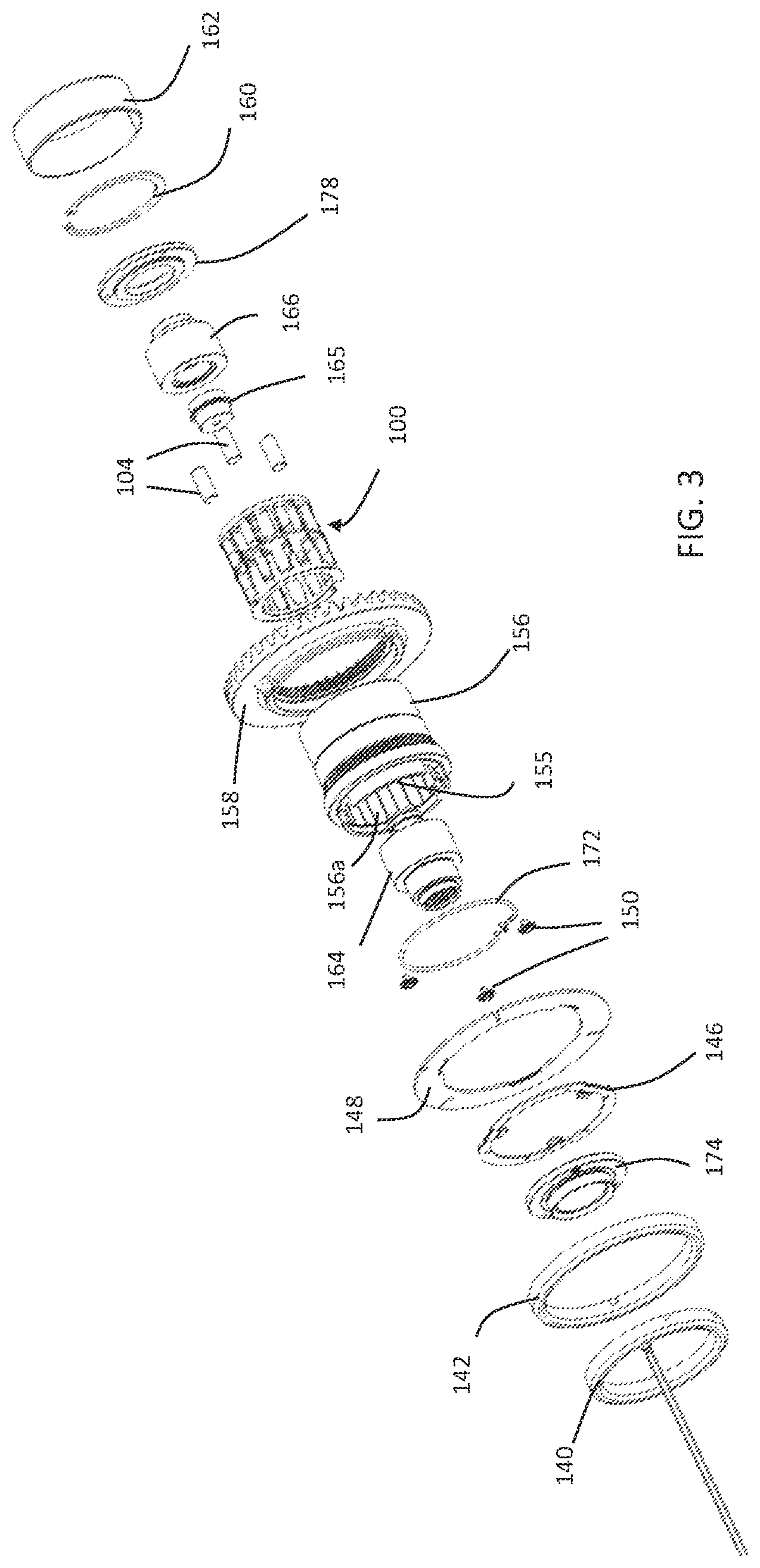 Patent US11781608 Figure 3 – Roller cage assembly for an overrunning clutch