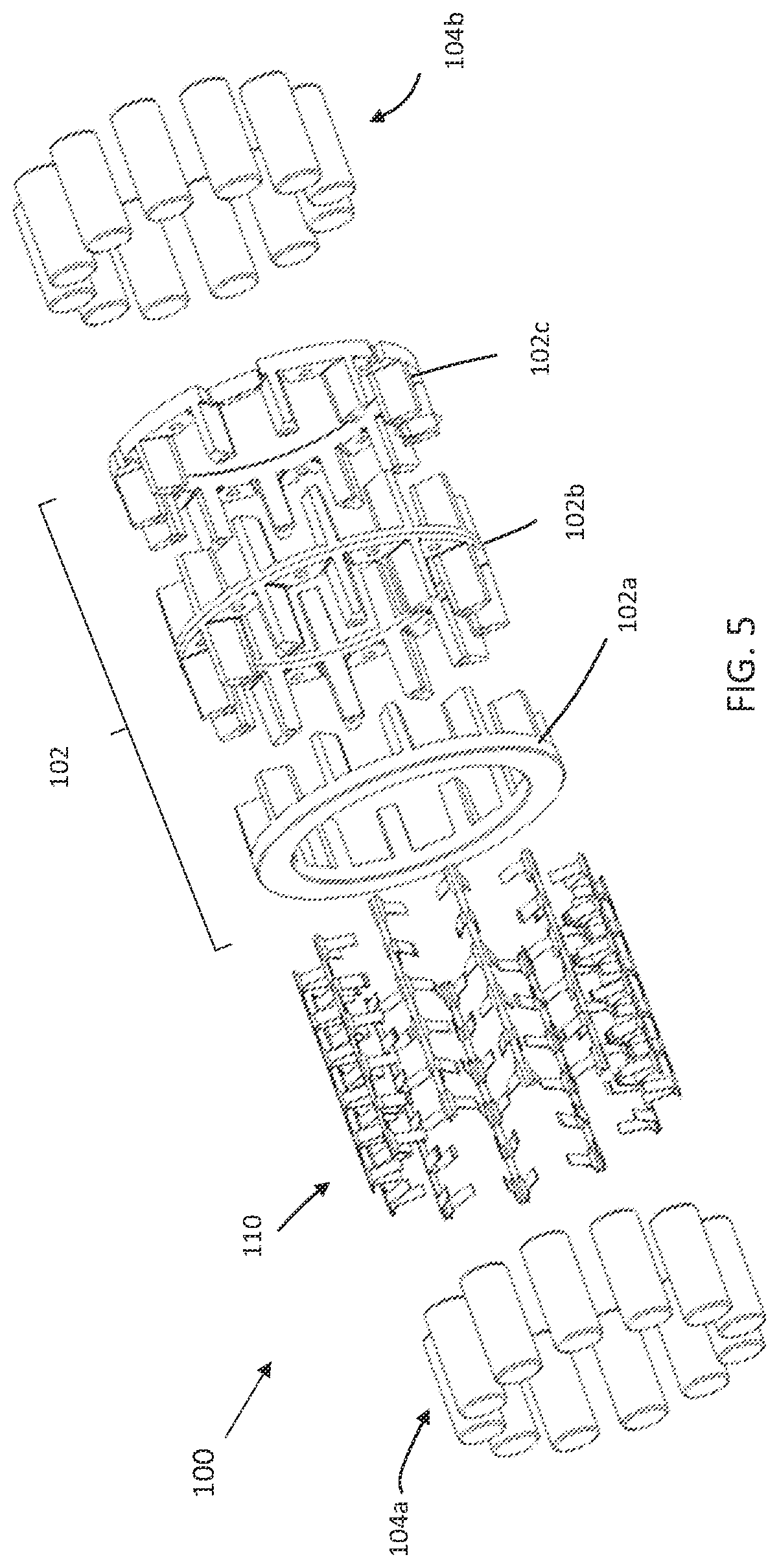 Patent US11781608 Figure 5 – Roller cage assembly for an overrunning clutch