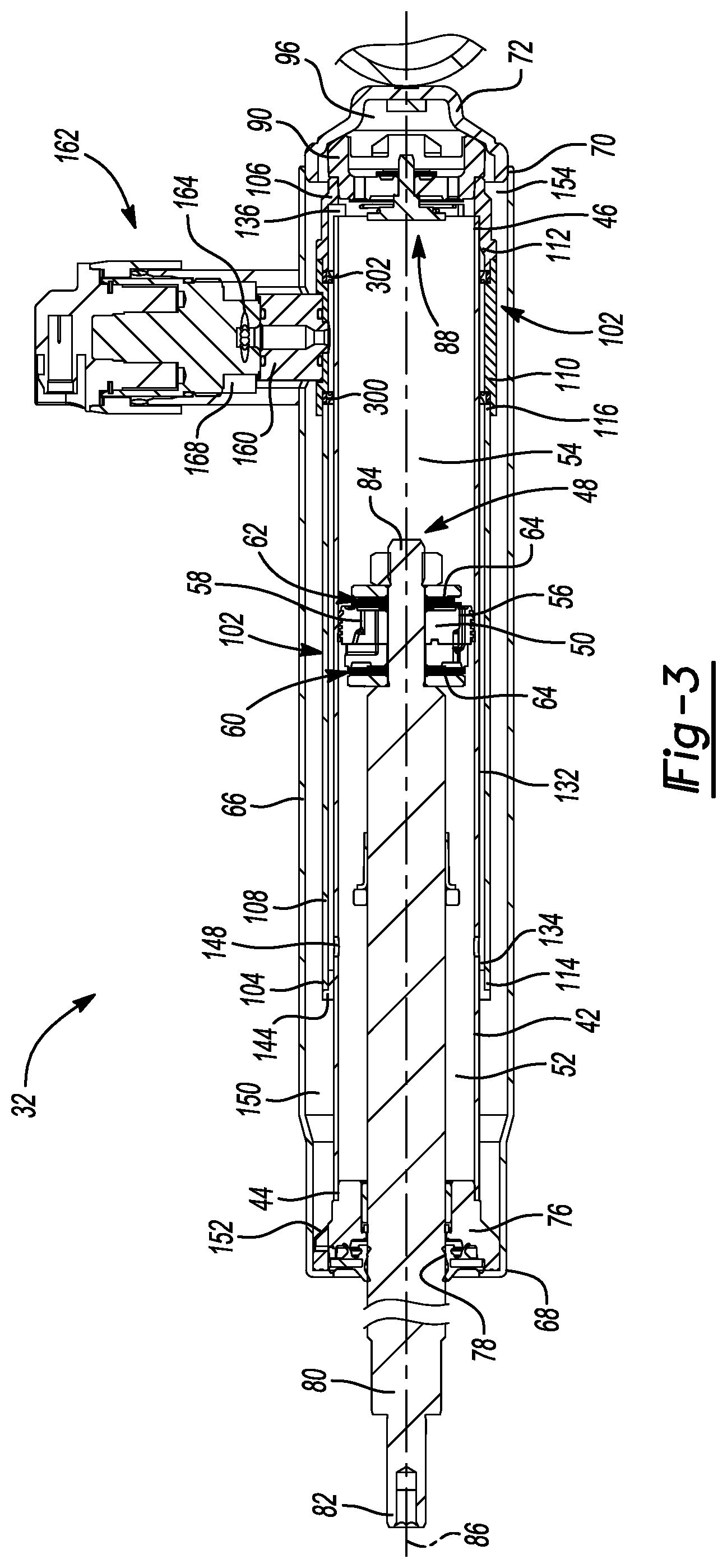Patent US11781611 Figure 3 – Damper with compression damping force range increase