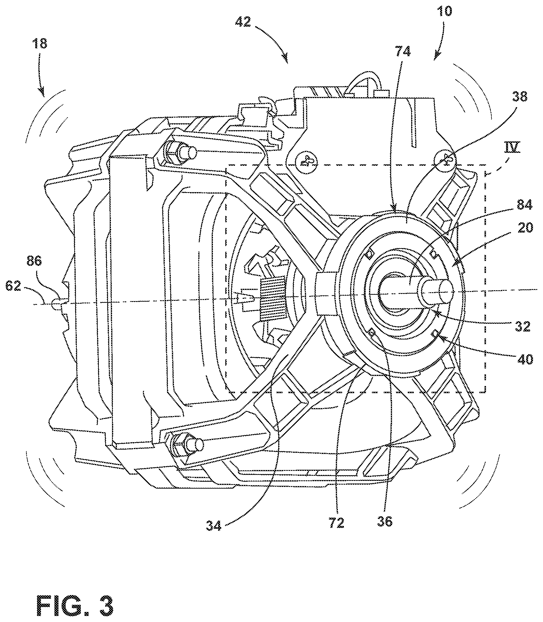 Patent US11781616 Figure 3 – Vibration isolator for an appliance motor having internal silencing voids