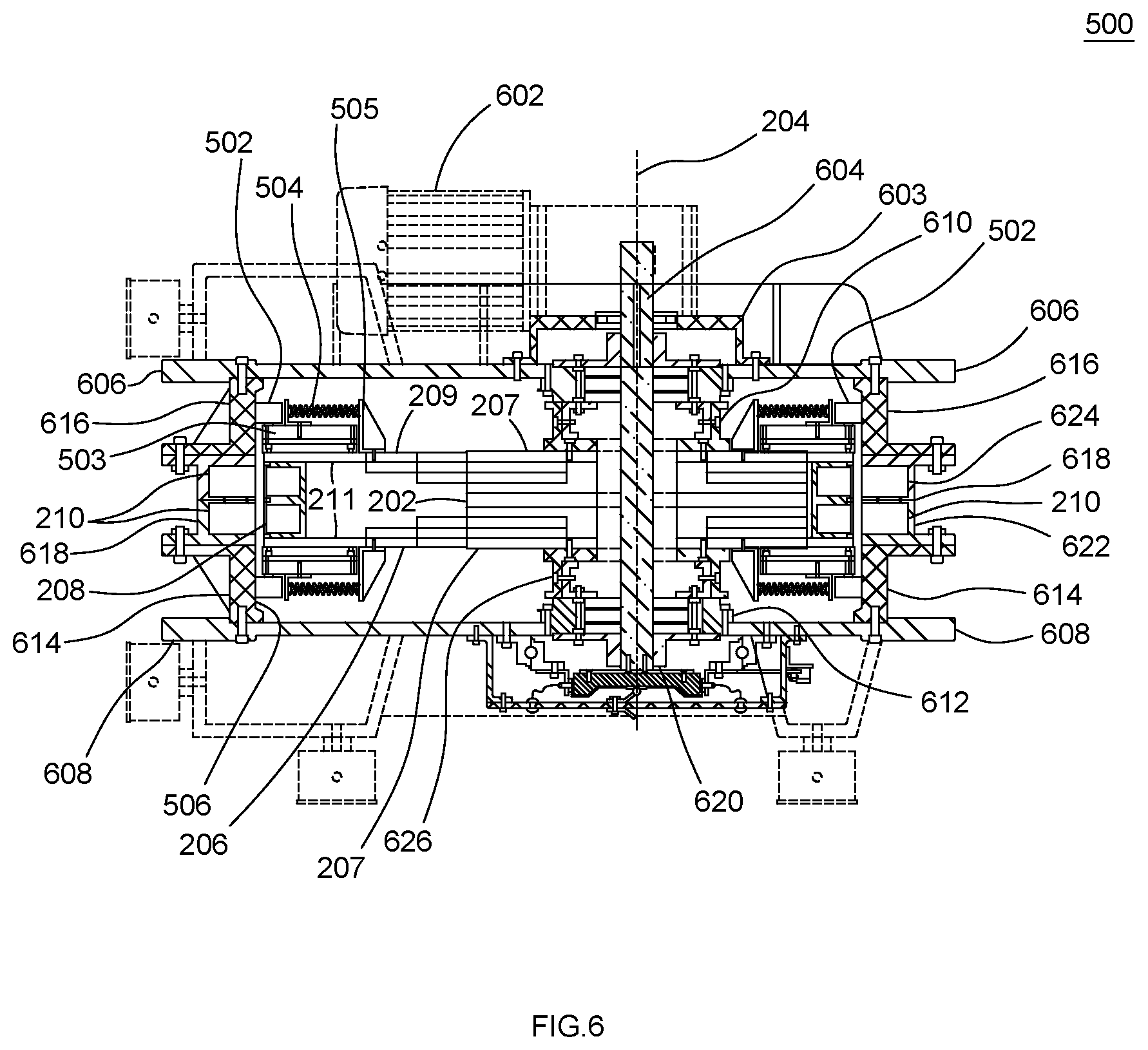 Patent US11781623 Figure 6 – Apparatus for creating centripetal force differential