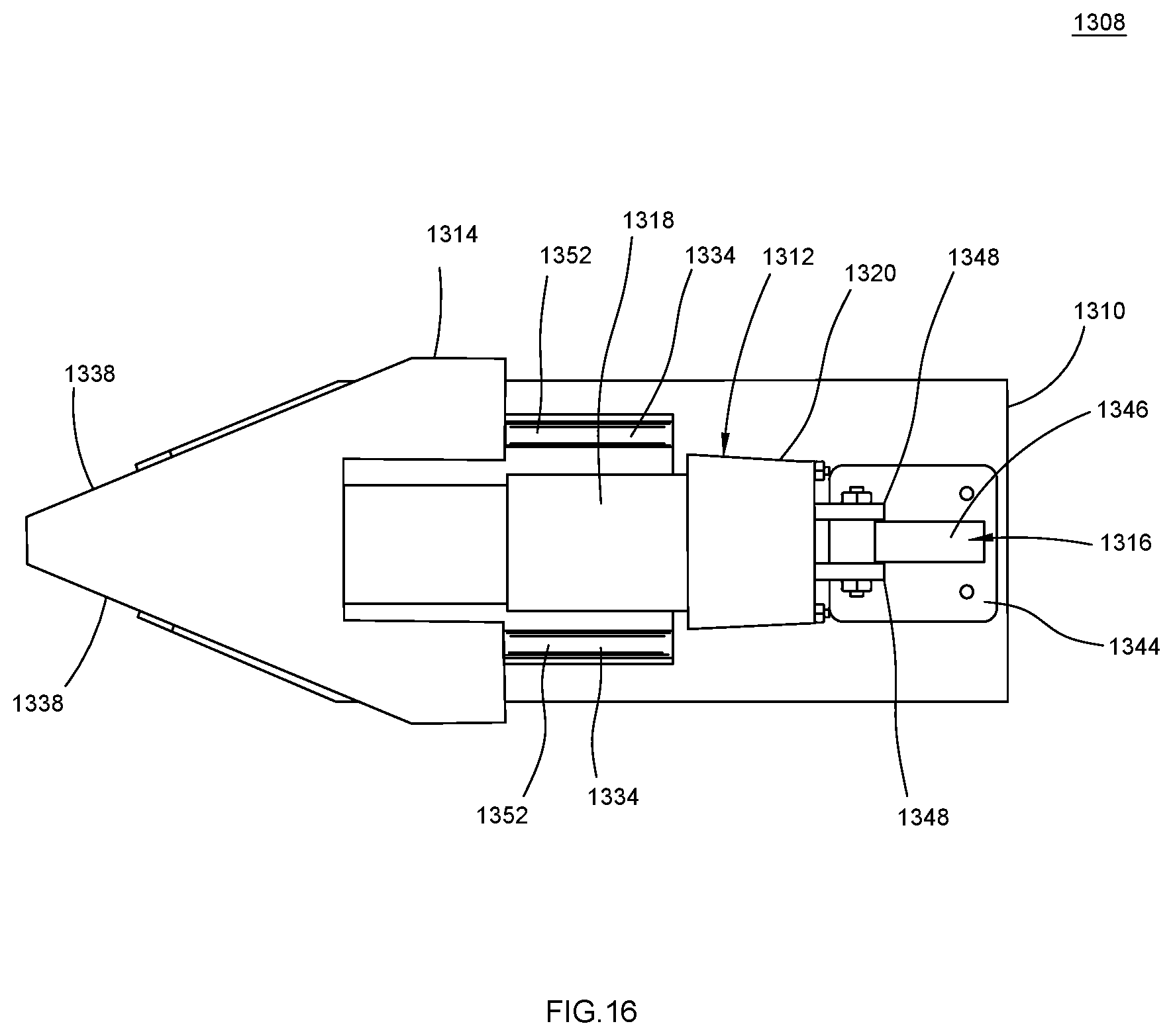Patent US11781623 Figure 16 – Apparatus for creating centripetal force differential