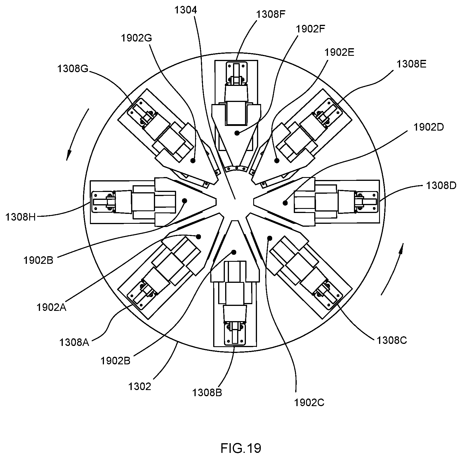 Patent US11781623 Figure 19 – Apparatus for creating centripetal force differential