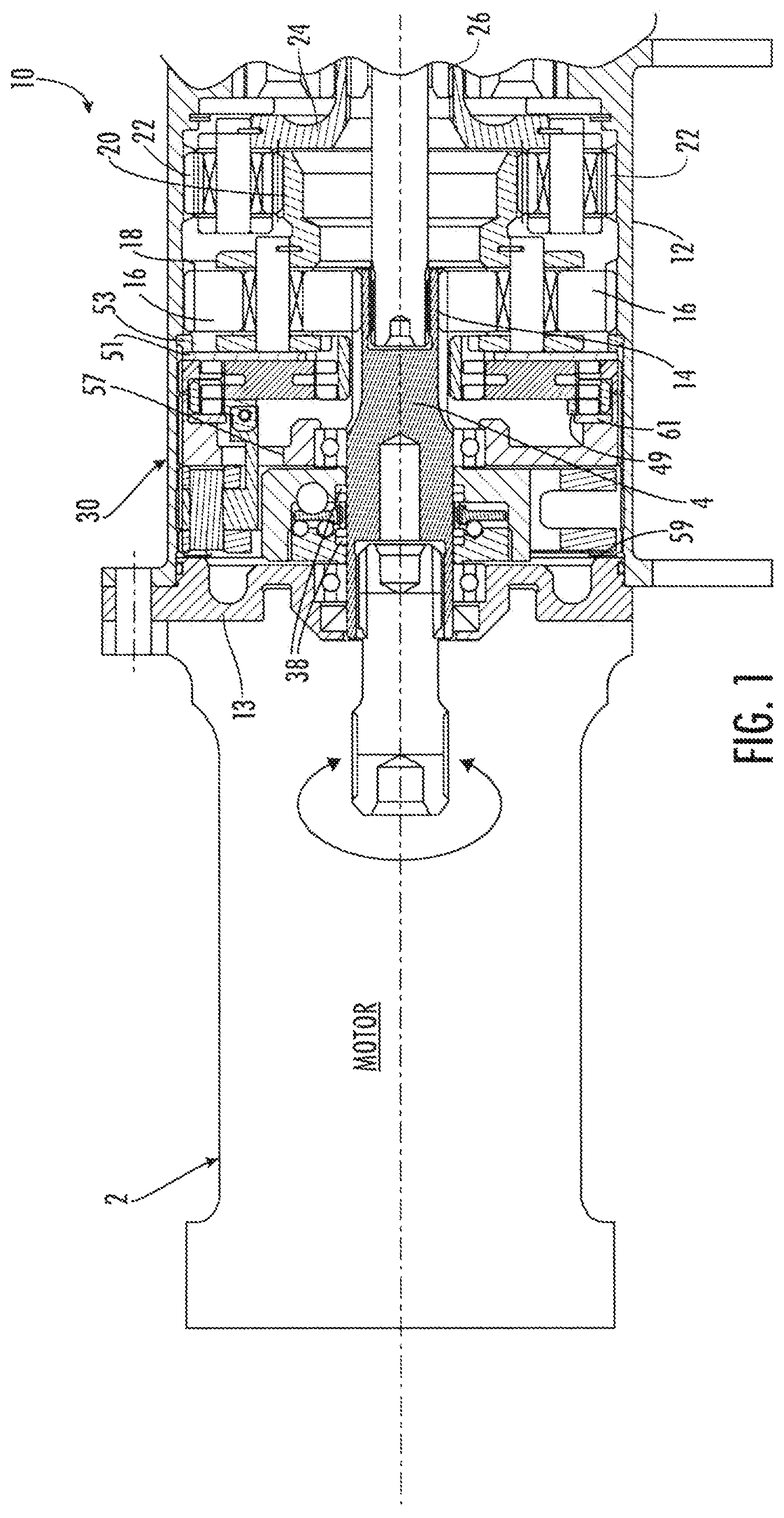 Patent US11781625 Figure 1 – Single-use non-jamming stop module for rotary drive actuator