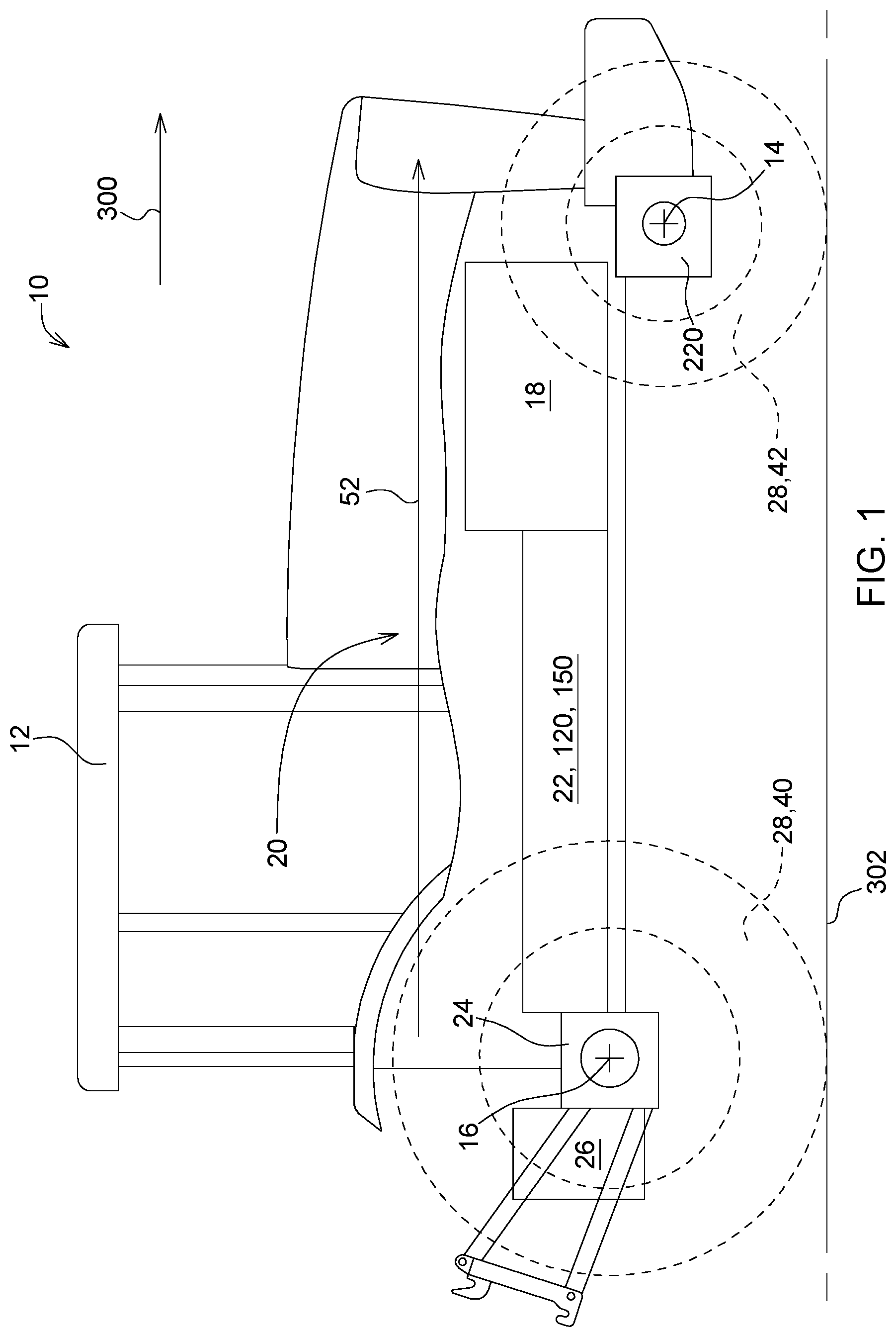 Patent US11781626 Figure 1 – Transmission and agricultural or industrial commercial vehicle