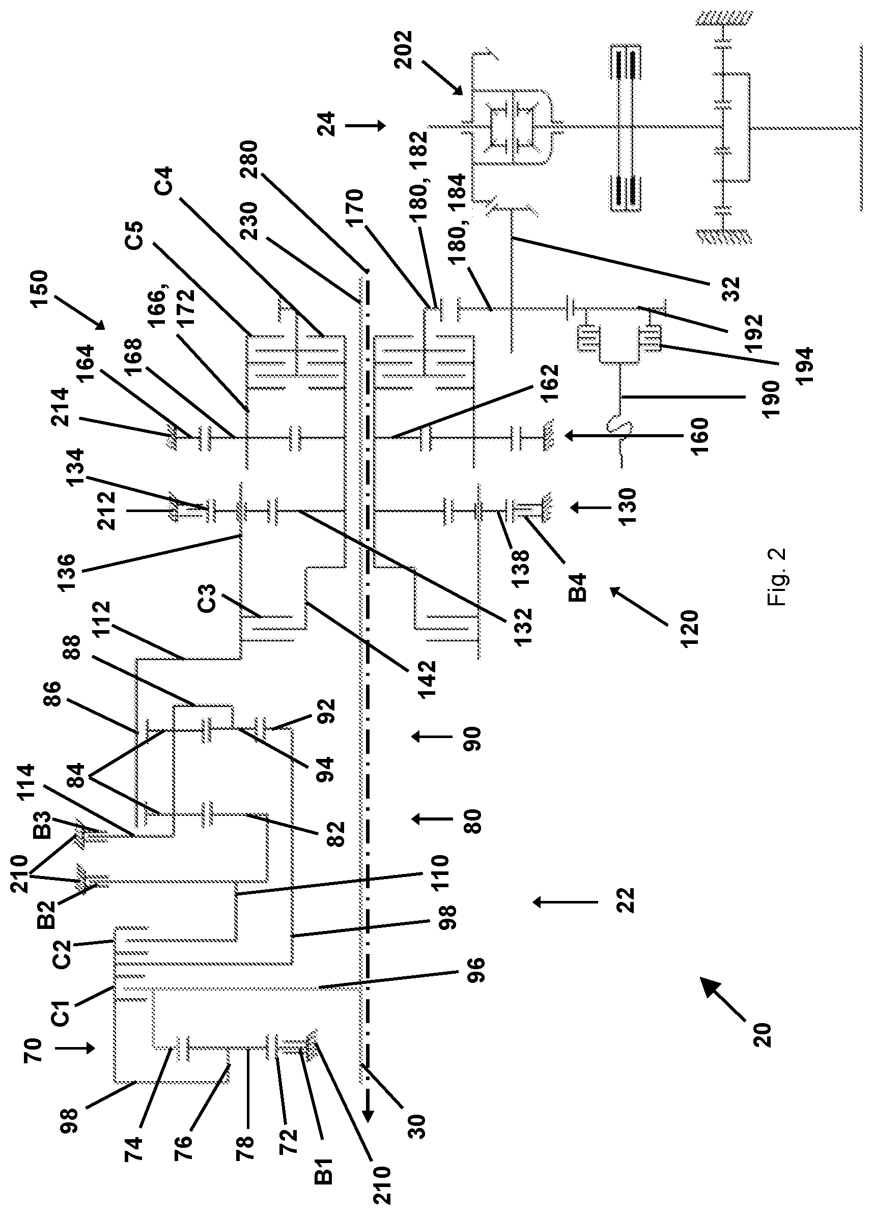 Patent US11781626 Figure 2 – Transmission and agricultural or industrial commercial vehicle