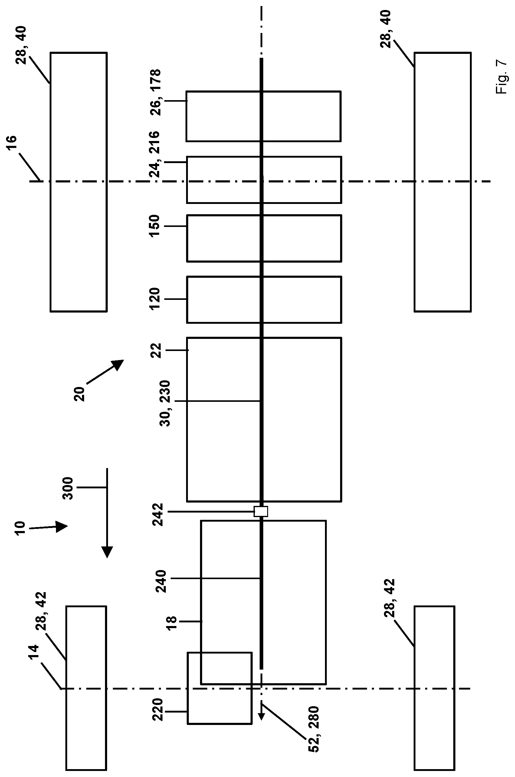 Patent US11781626 Figure 7 – Transmission and agricultural or industrial commercial vehicle