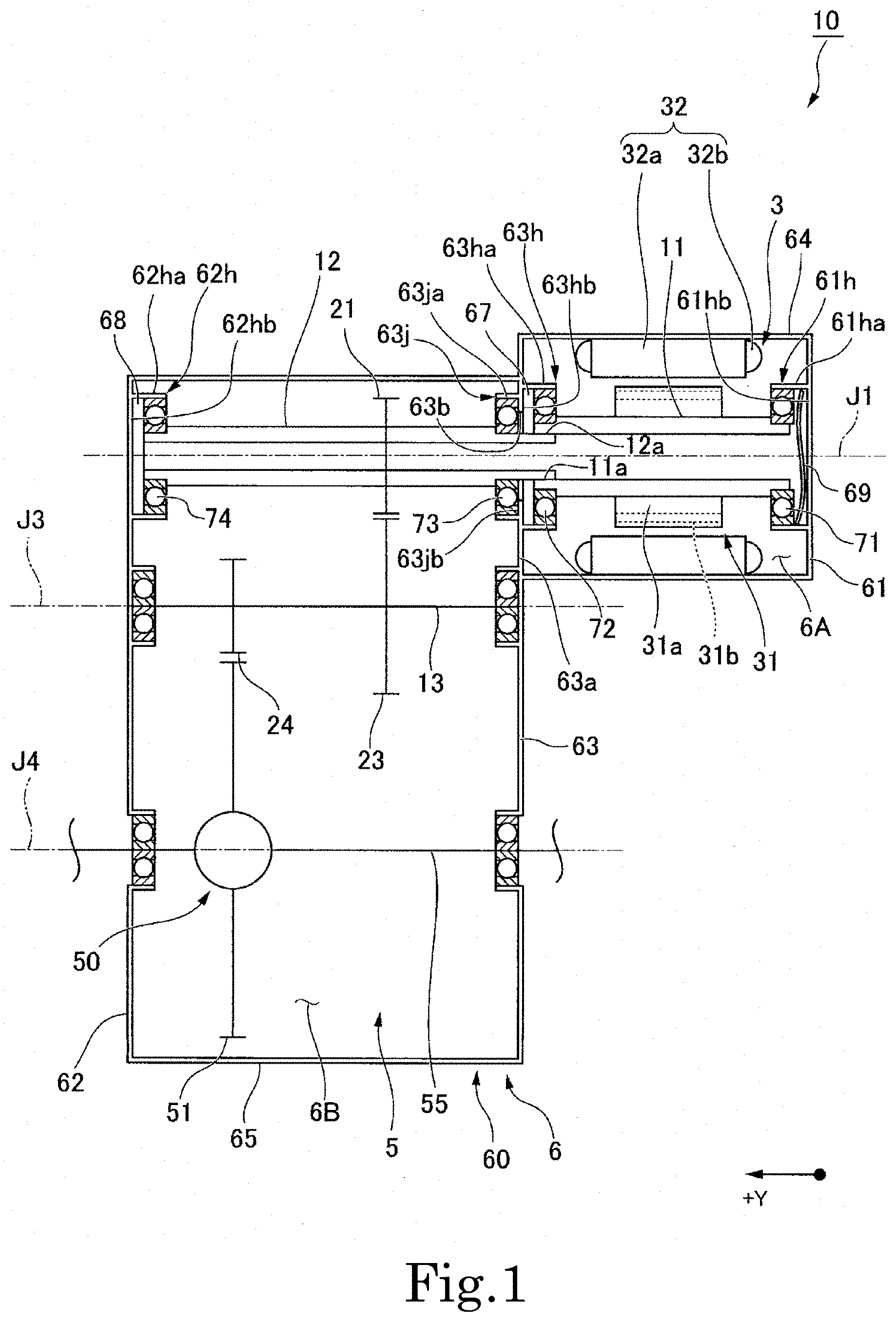 Patent US11781635 Figure 1 – Motor unit
