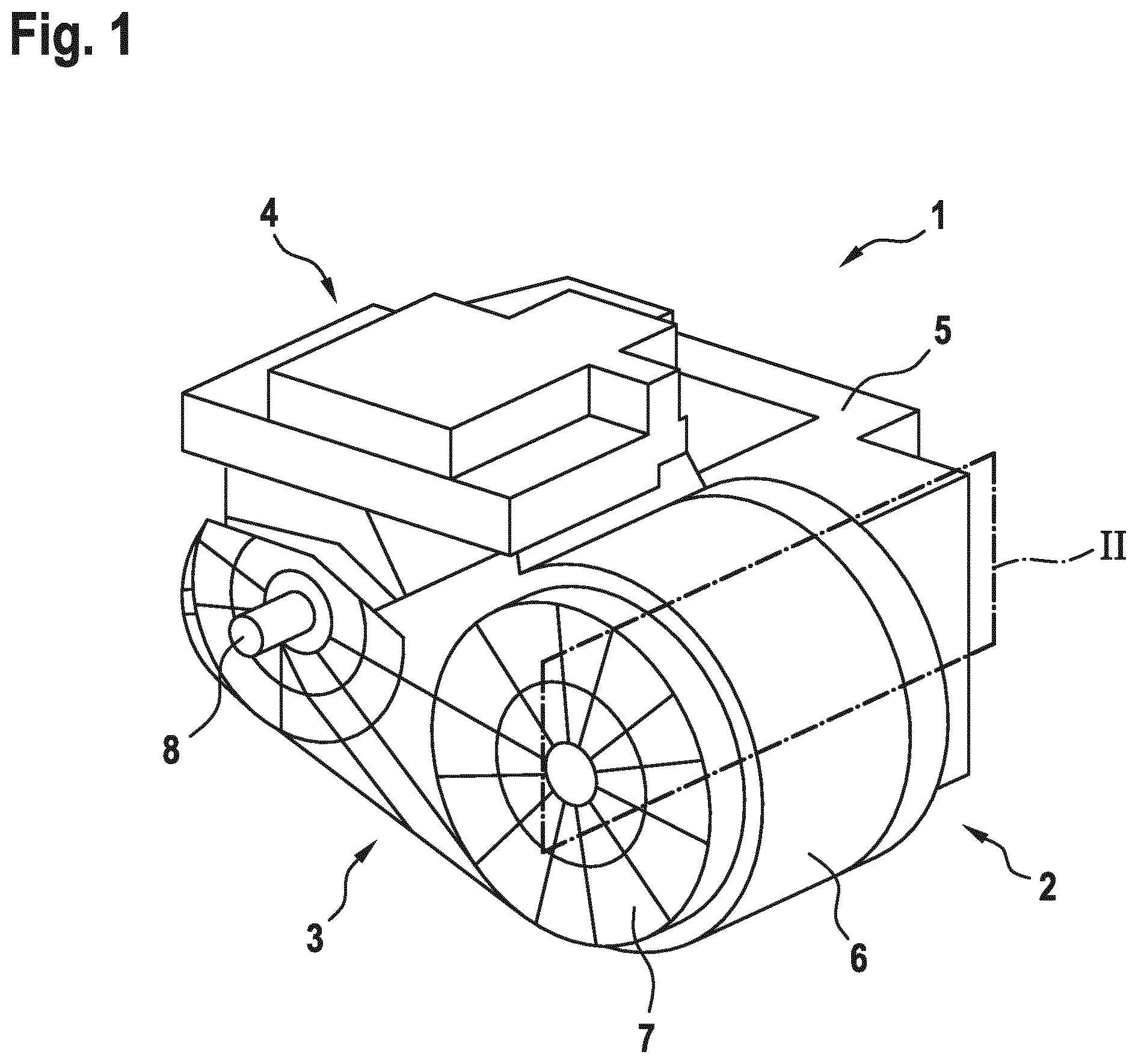 Patent US11781641 Figure 1 – Arrangement comprising an electric machine and a gearbox and vehicle
