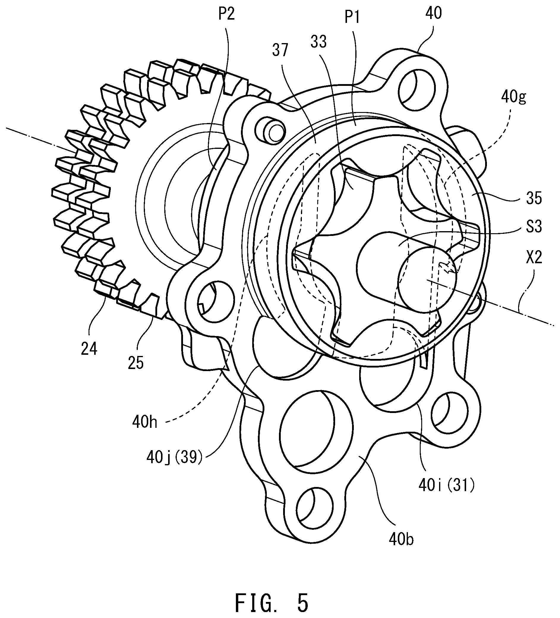 Patent US11781642 Figure 5 – Power unit and vehicle including power unit