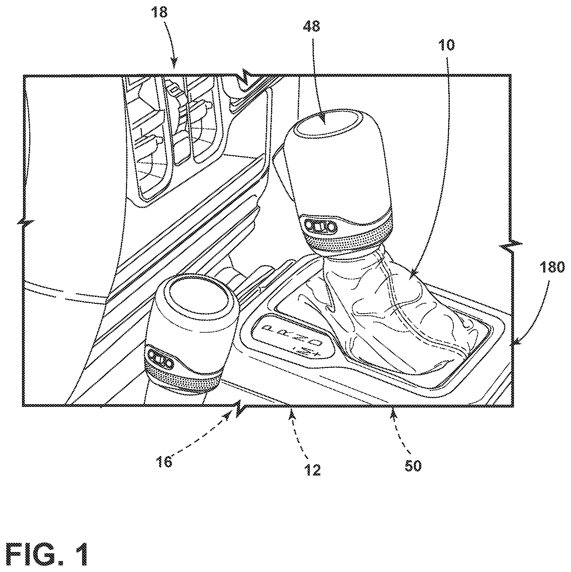 Patent US11781644 Figure 1 – Selector assembly having an internal ball joint and detent mechanism