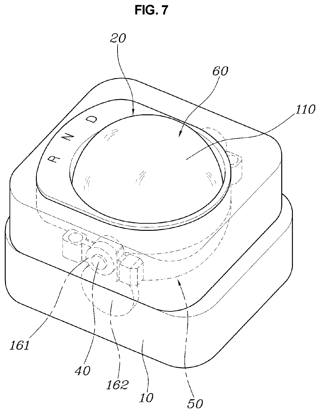 Patent US11781646 Figure 7 – Sphere-type shift control apparatus for electronic transmission system