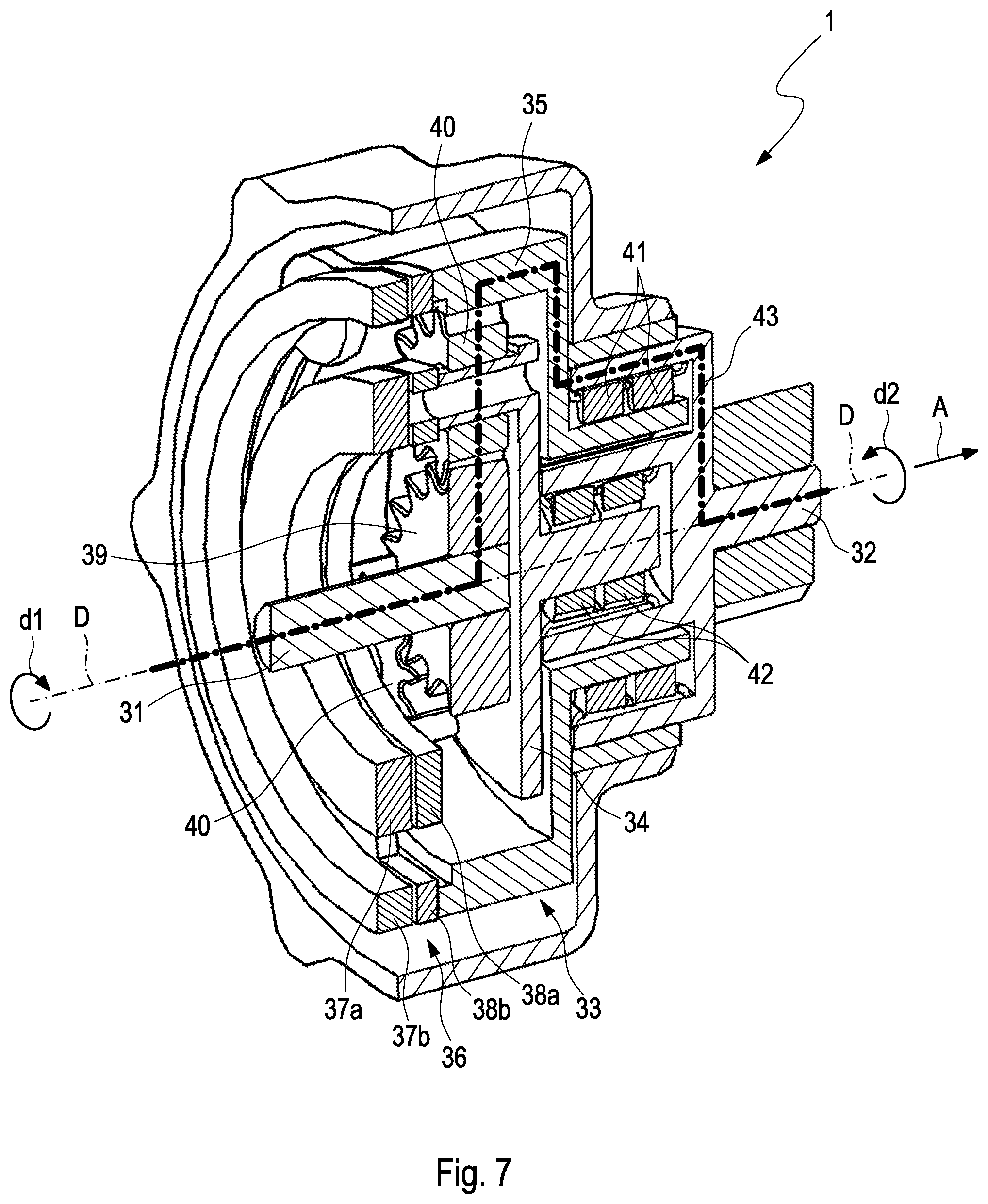 Patent US11781648 Figure 4 – Parking lock for a transmission of an electric or hybrid vehicle