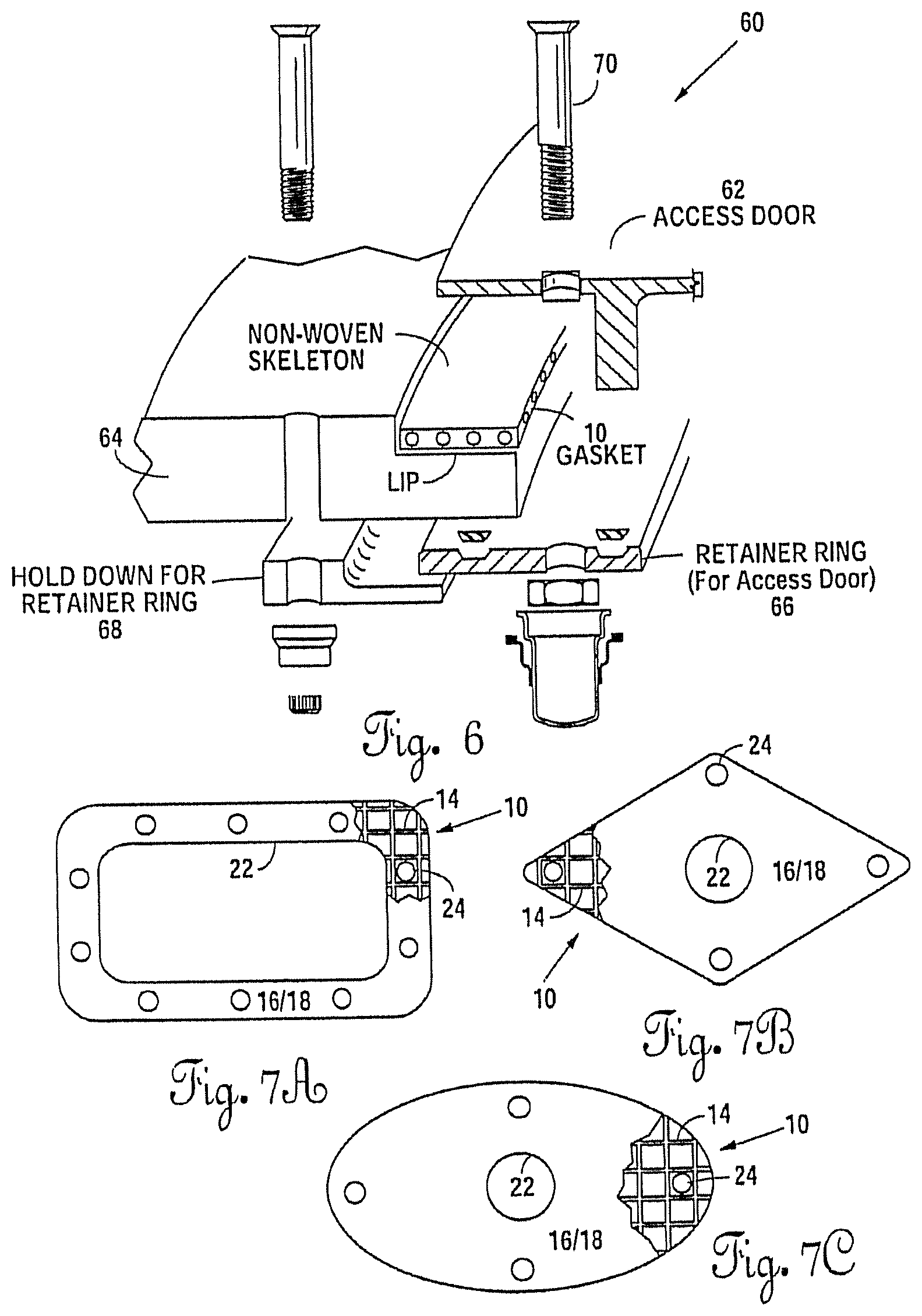 Patent US11781652 Figure 5 – Elastomeric gel body gasket having a substantially incompressible skeleton, a method of making and using the same