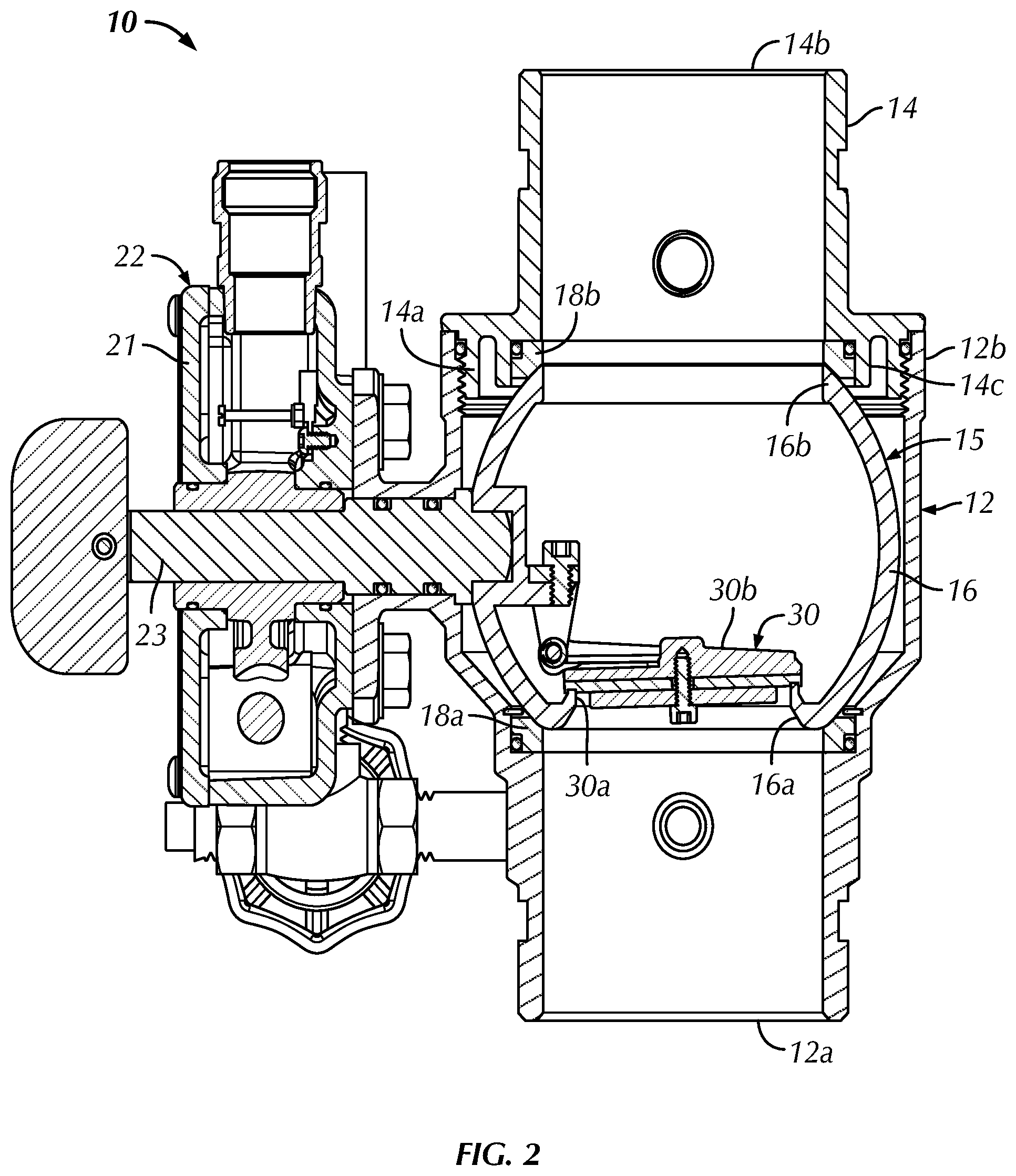 Patent US11781658 Figure 2 – Ball valve assembly