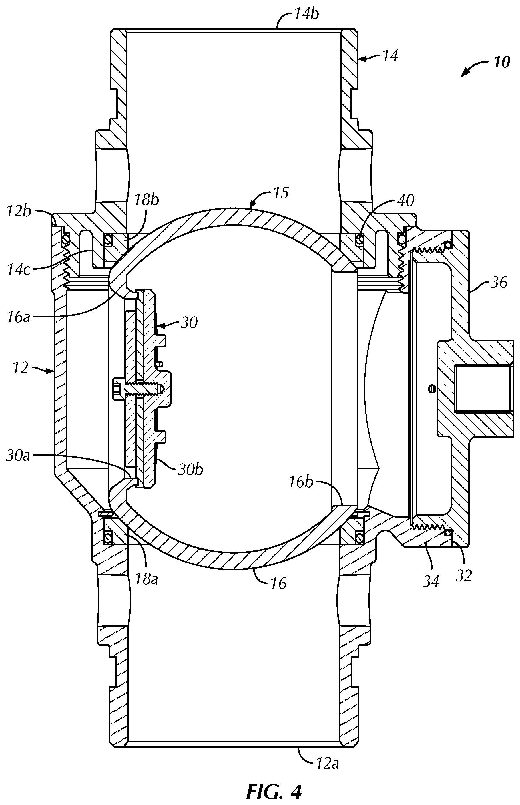 Patent US11781658 Figure 4 – Ball valve assembly