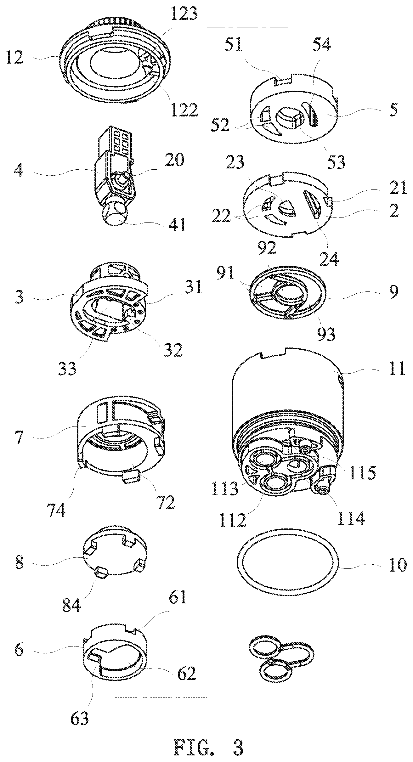Patent US11781661 Figure 3 – Valve core for faucet