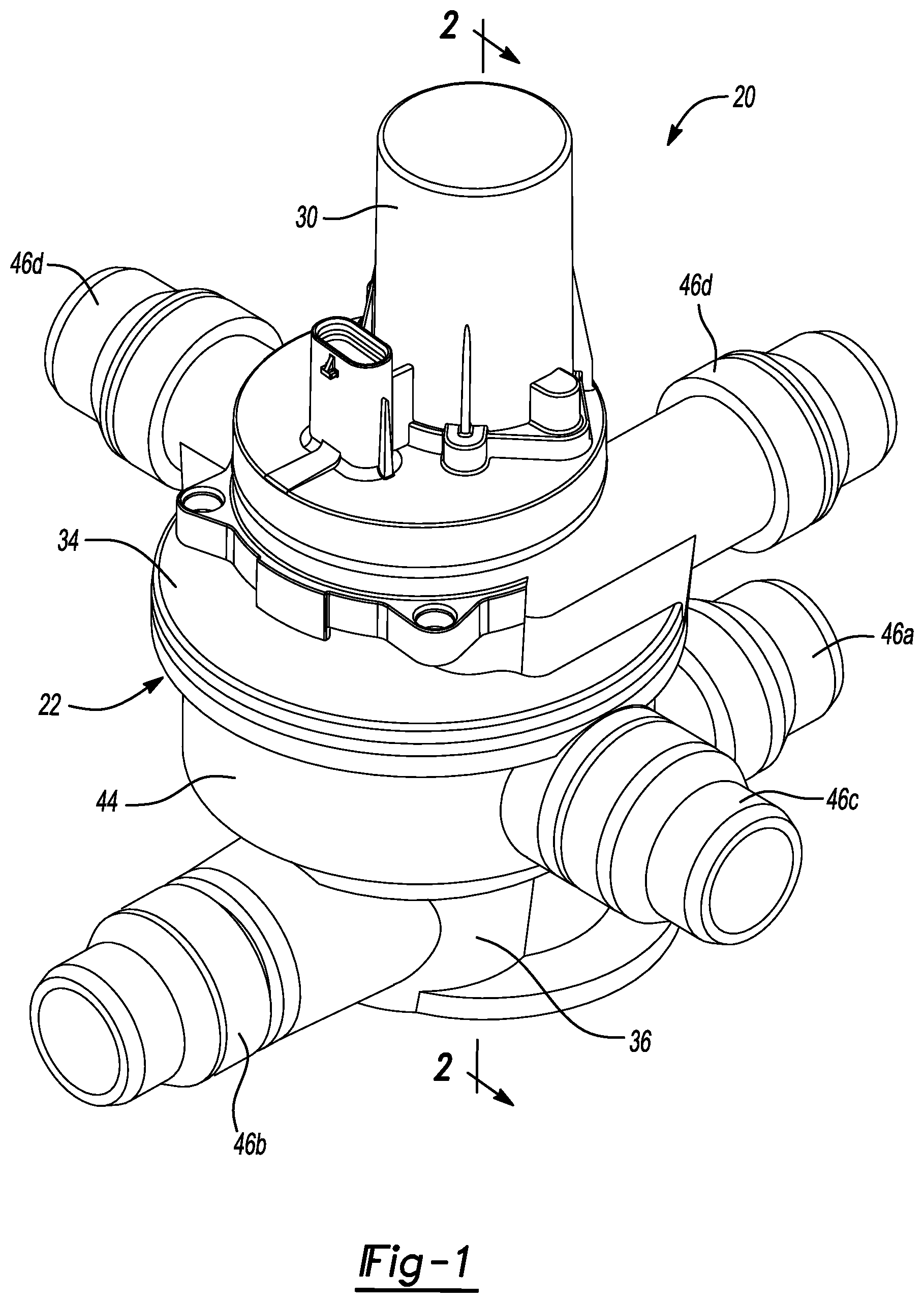 Patent US11781662 Figure 1 – Multi-port rotary actuated valve assembly