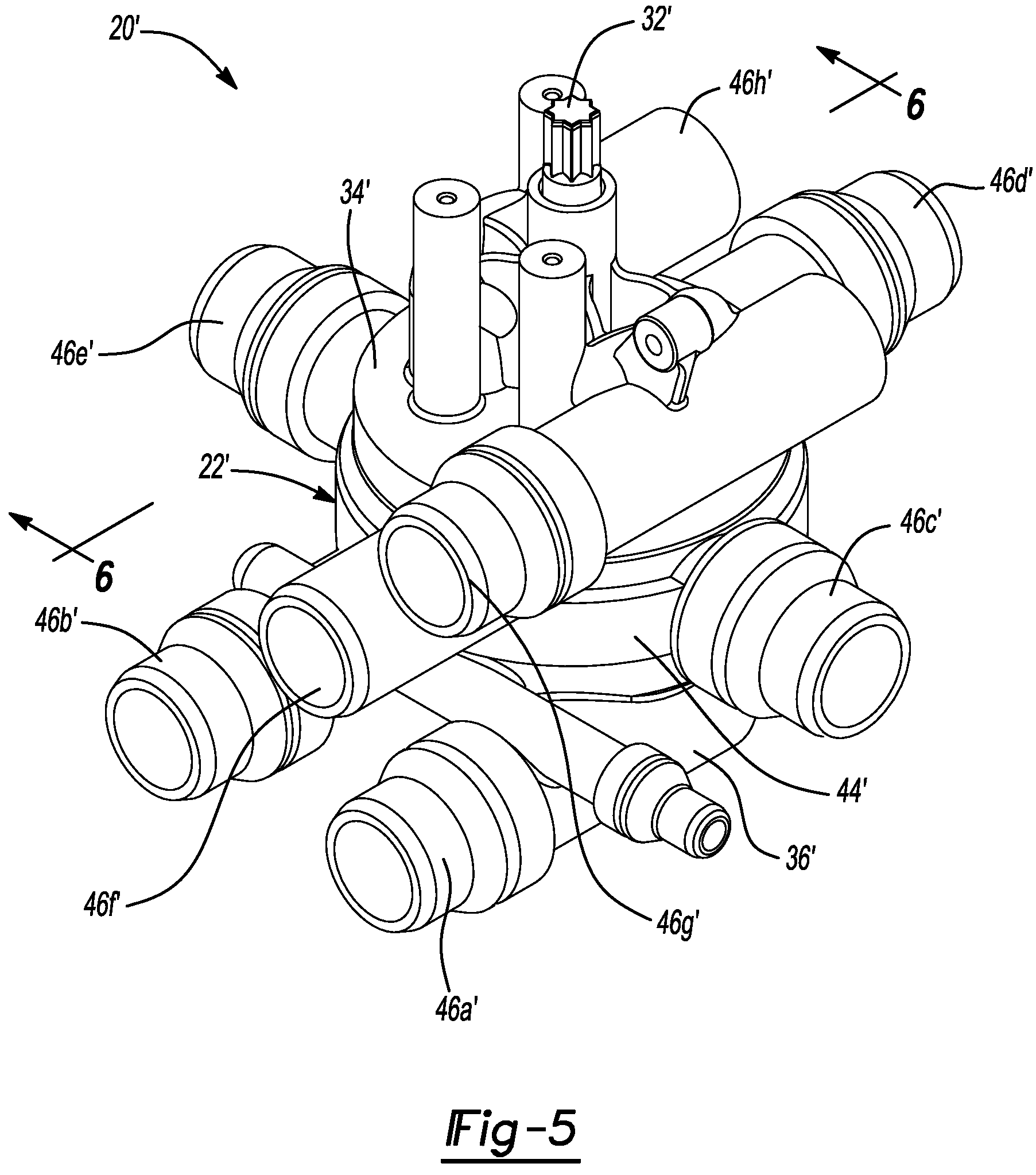 Patent US11781662 Figure 5 – Multi-port rotary actuated valve assembly