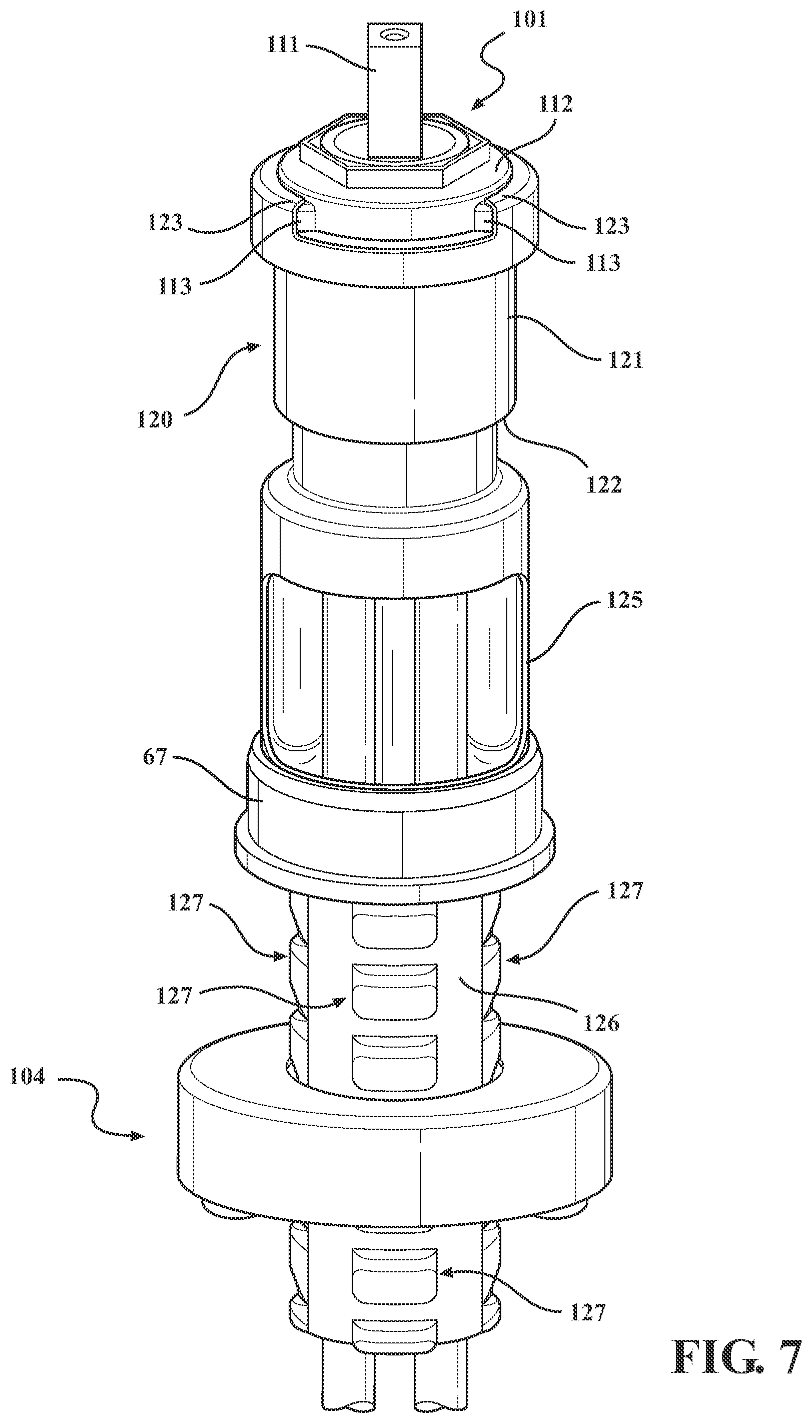 Patent US11781665 Figure 7 – Faucet with integrated valve