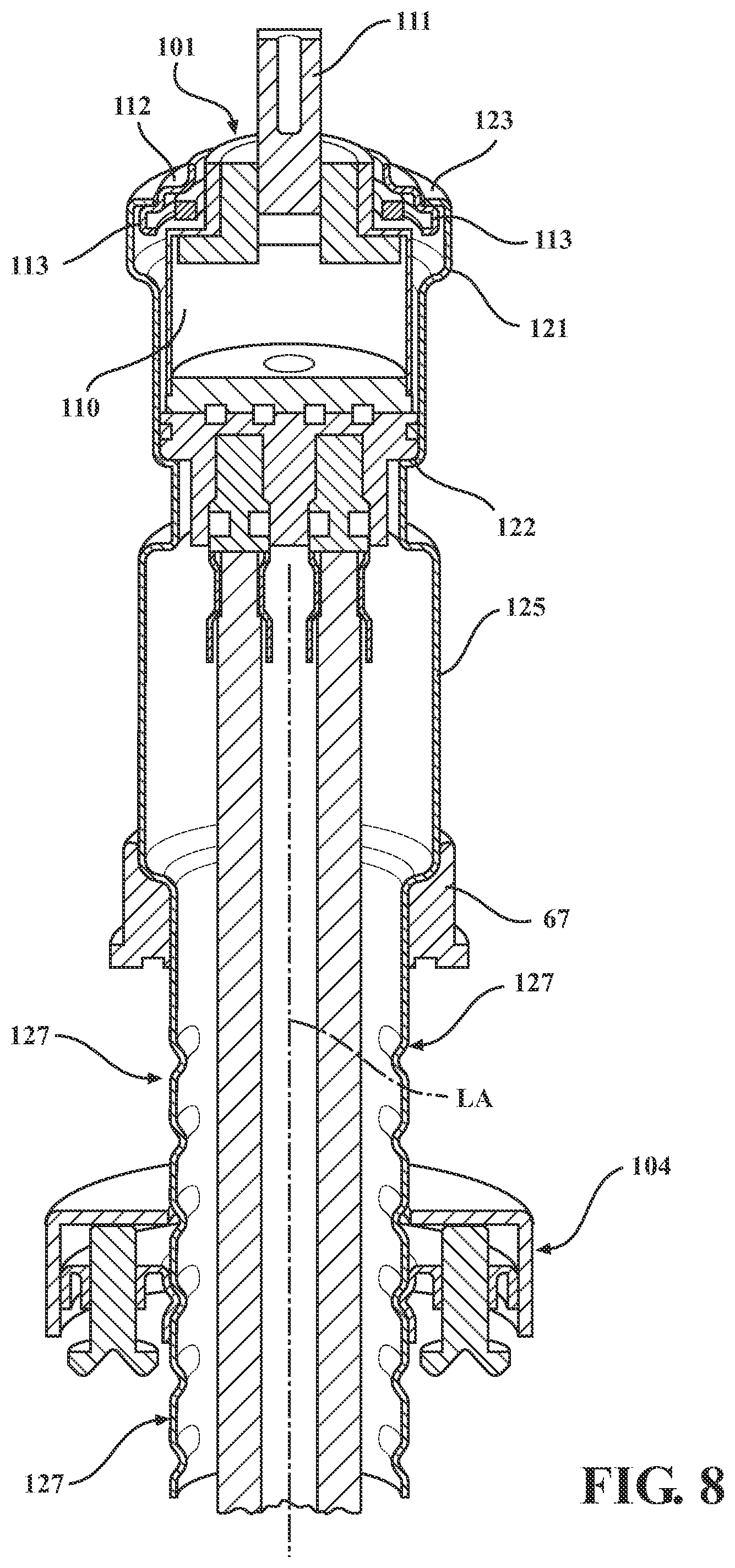 Patent US11781665 Figure 8 – Faucet with integrated valve