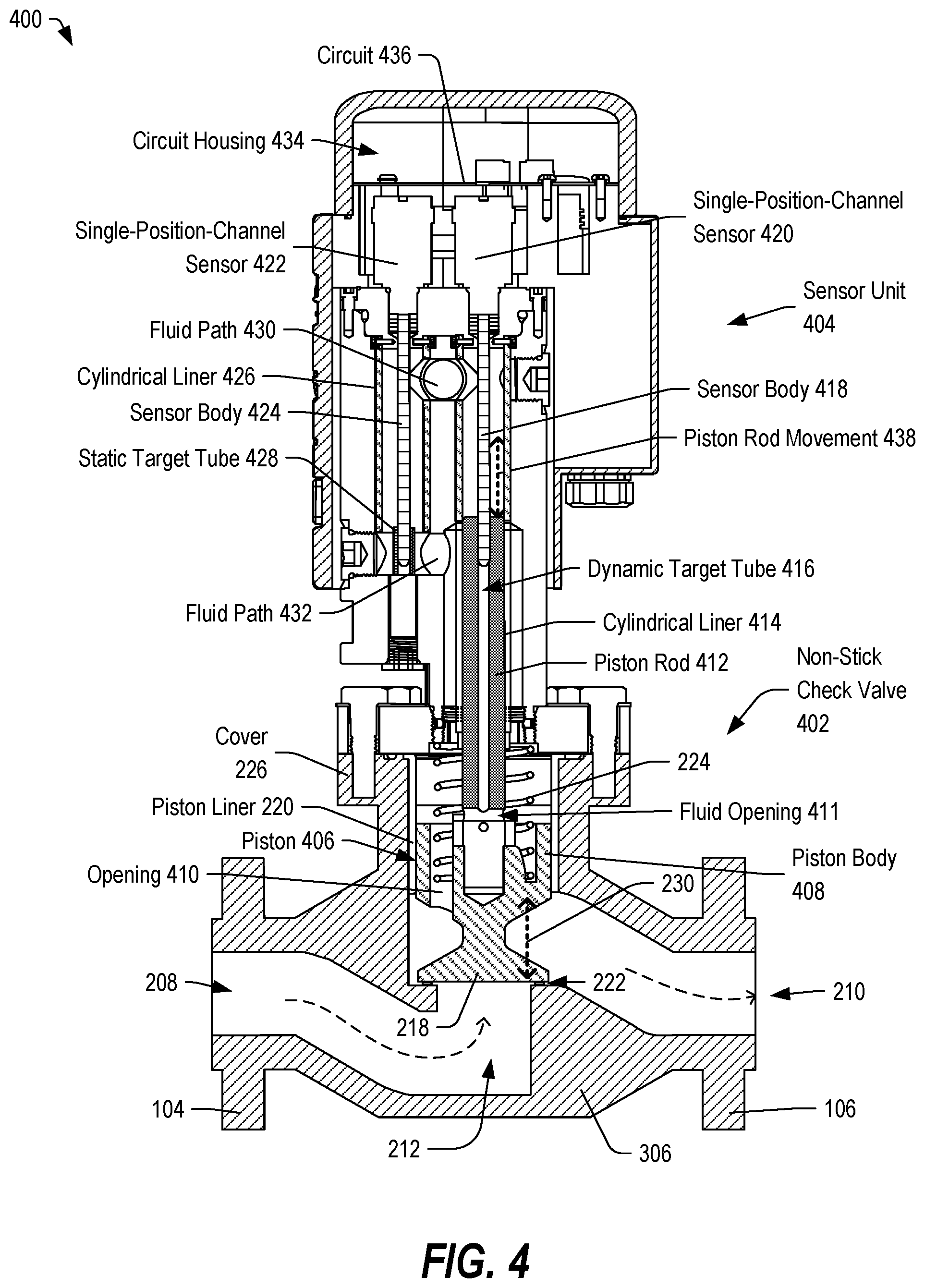 Patent US11781668 Figure 4 – Valve unit including a reinforcement mechanism with optional sensor assembly