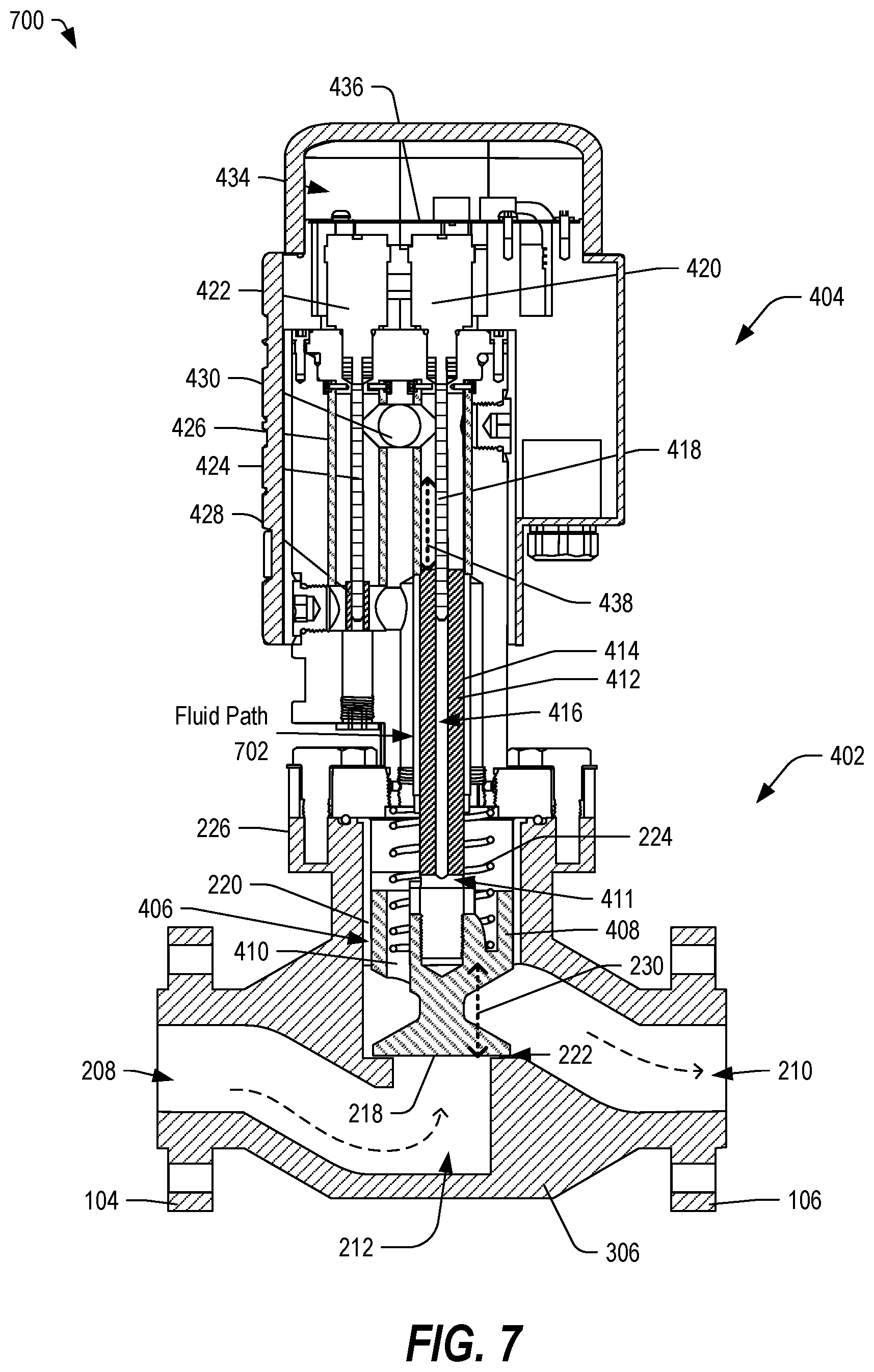 Patent US11781668 Figure 7 – Valve unit including a reinforcement mechanism with optional sensor assembly