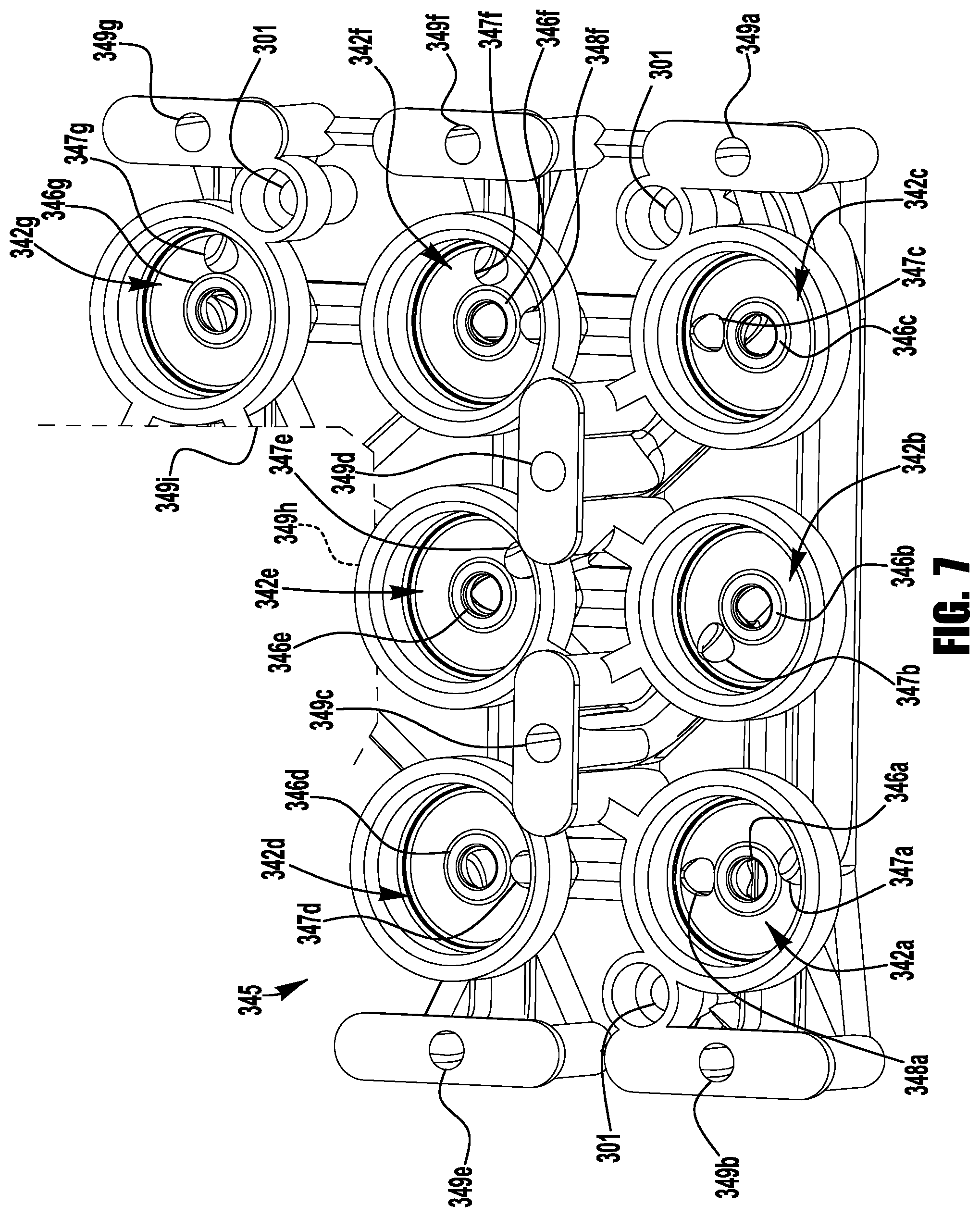 Patent US11781671 Figure 8 – Valve manifold arrangements for fluid distribution system